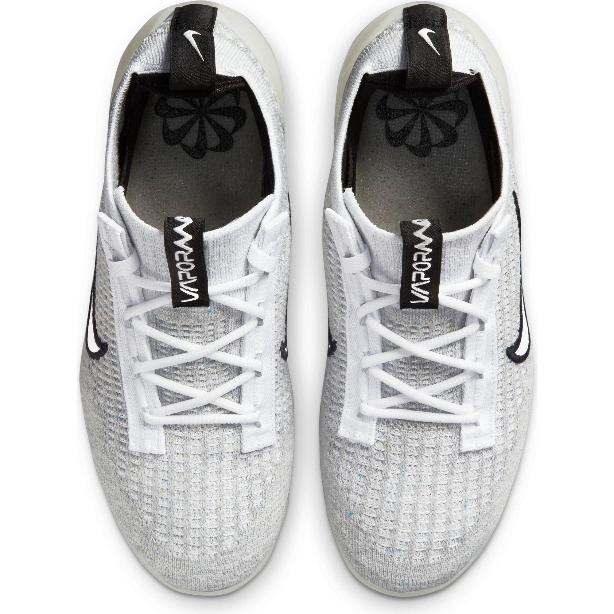 Nike Air VaporMax 2021 FlyKnit Grade School Kids' "White/Black/Metallic Silver" Shoe