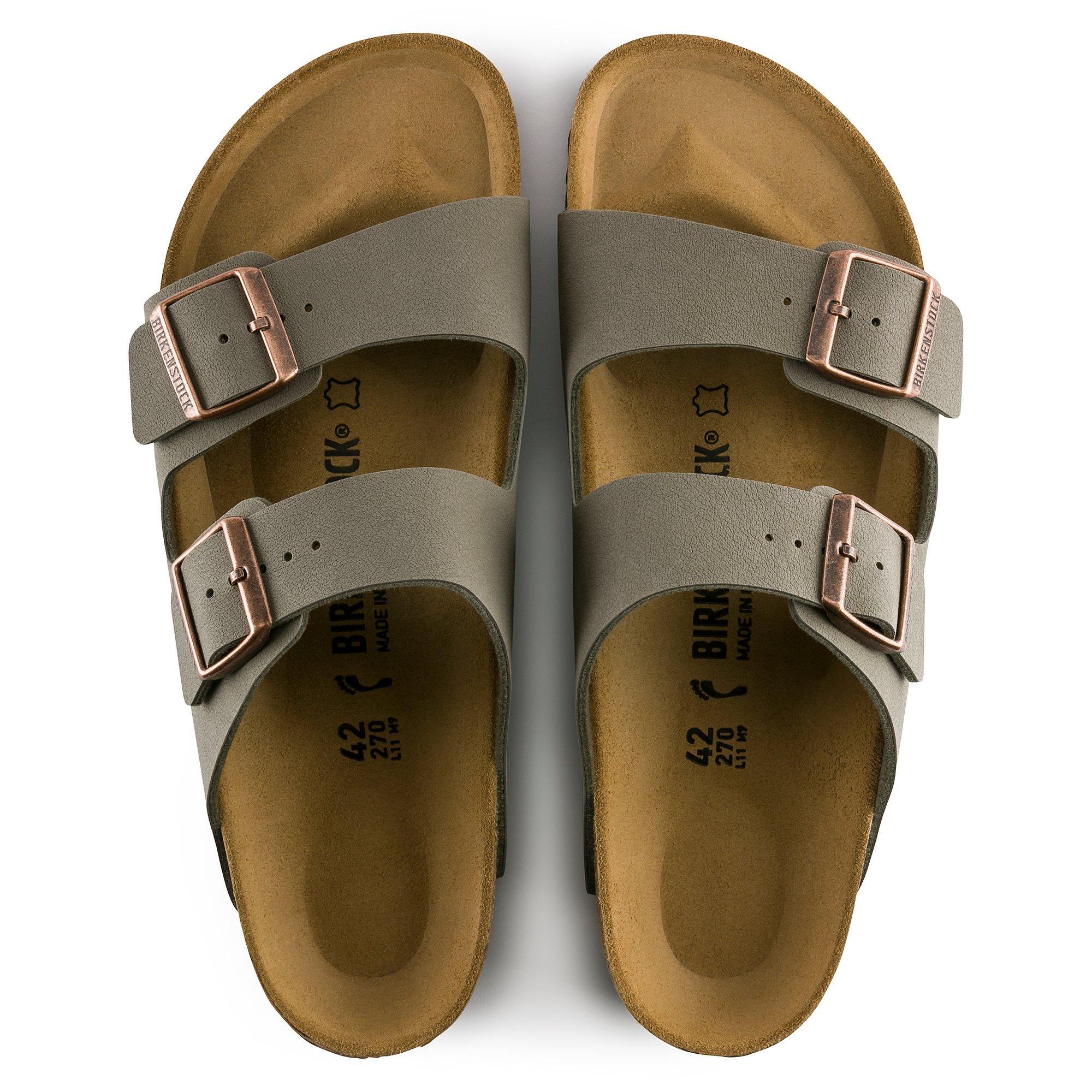 Birkenstock Arizona Birkibuc "Stone" Women's Sandal - STONE Thumbnail View 3