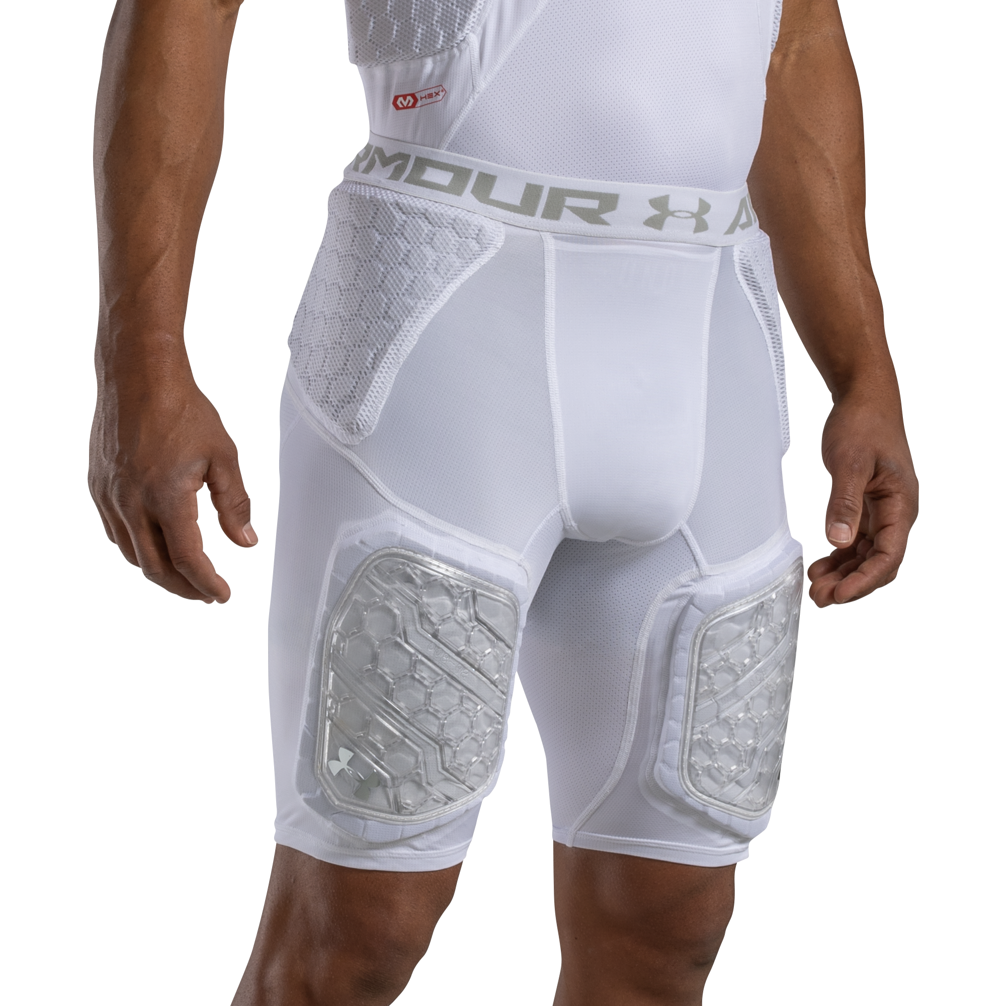 Large Football Padded Shorts Adult White Youth & Adult sizes Under Armour Gameday Pro 5-Pad Football Compression Girdle/ Shorts 