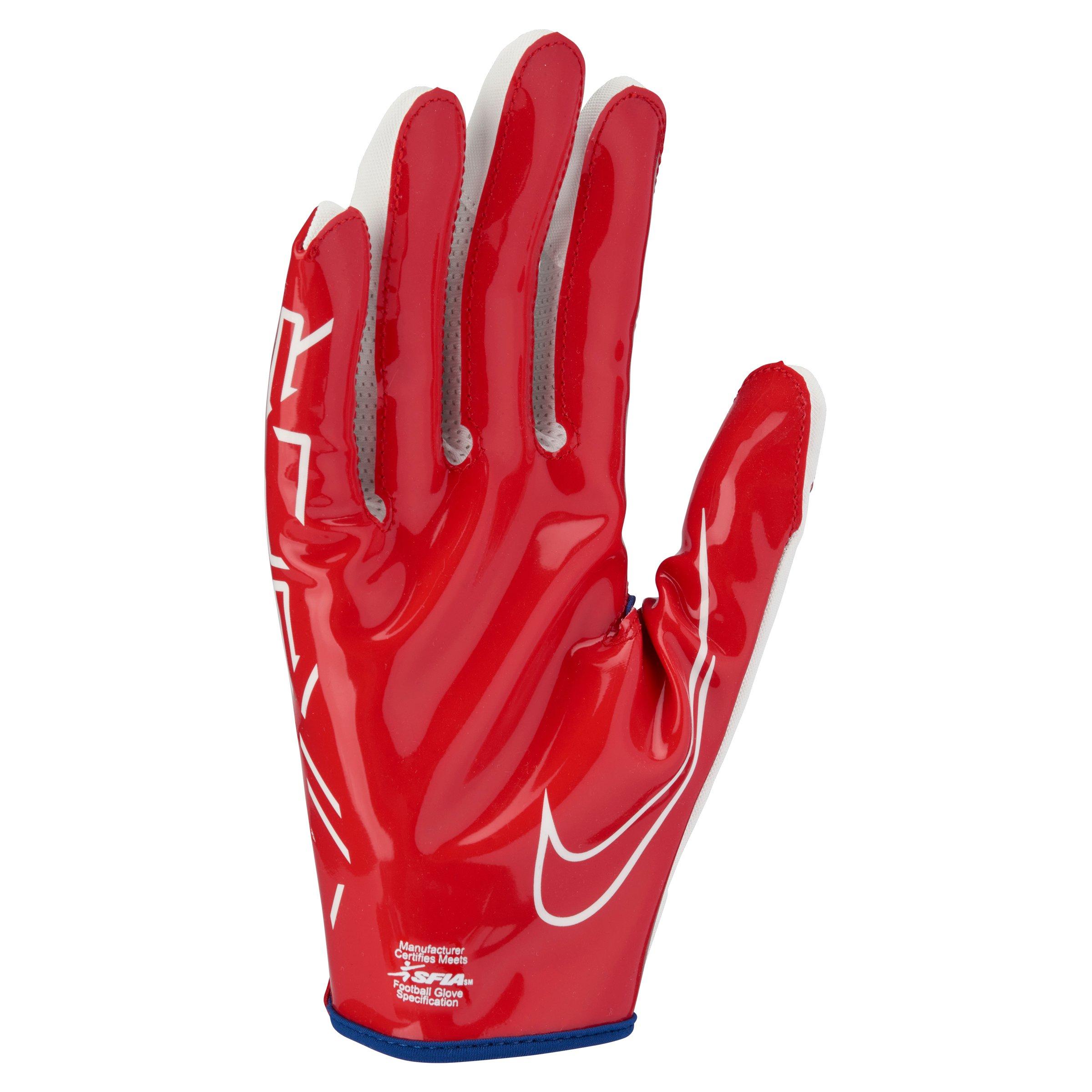 all red nike football gloves