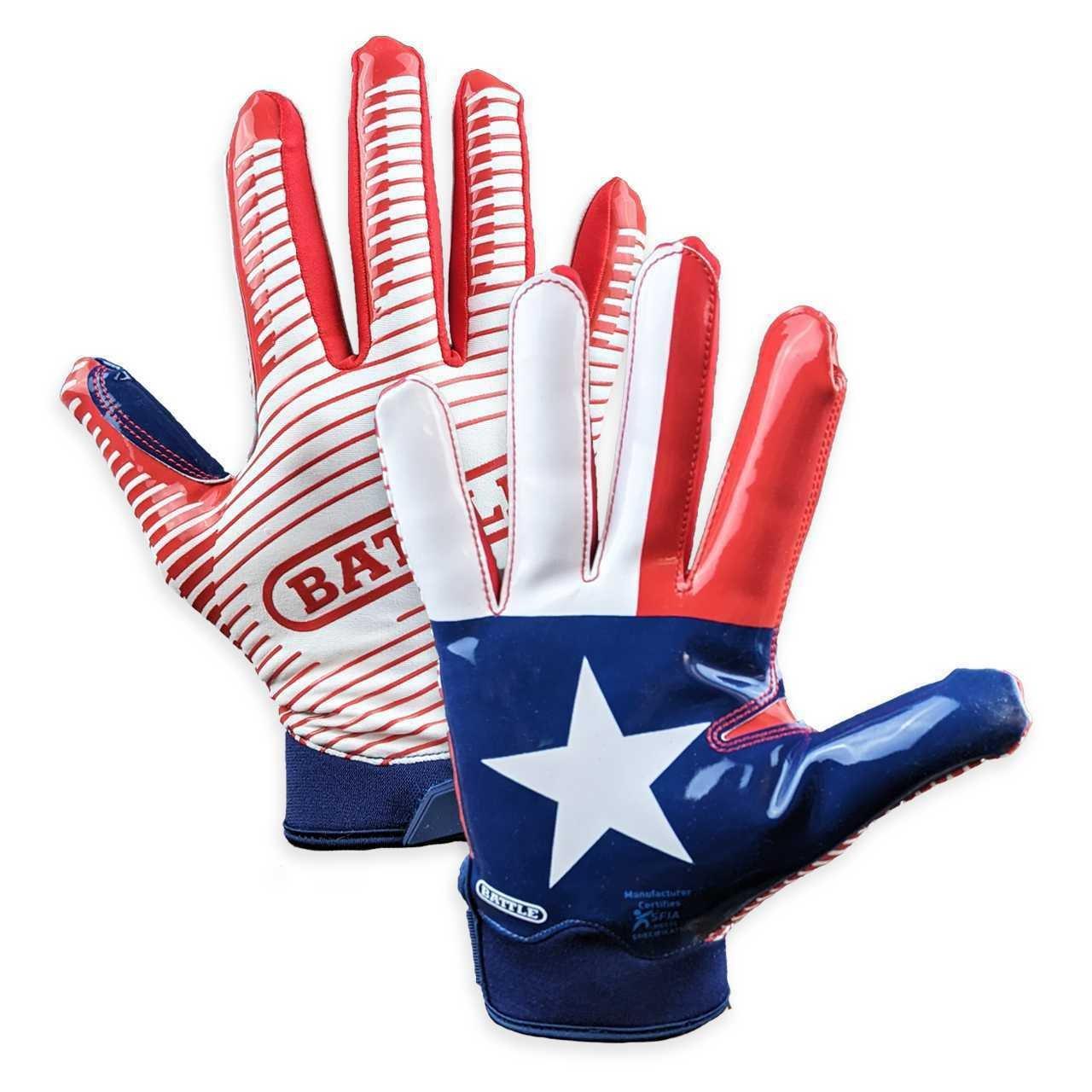 Red white cheap blue football gloves