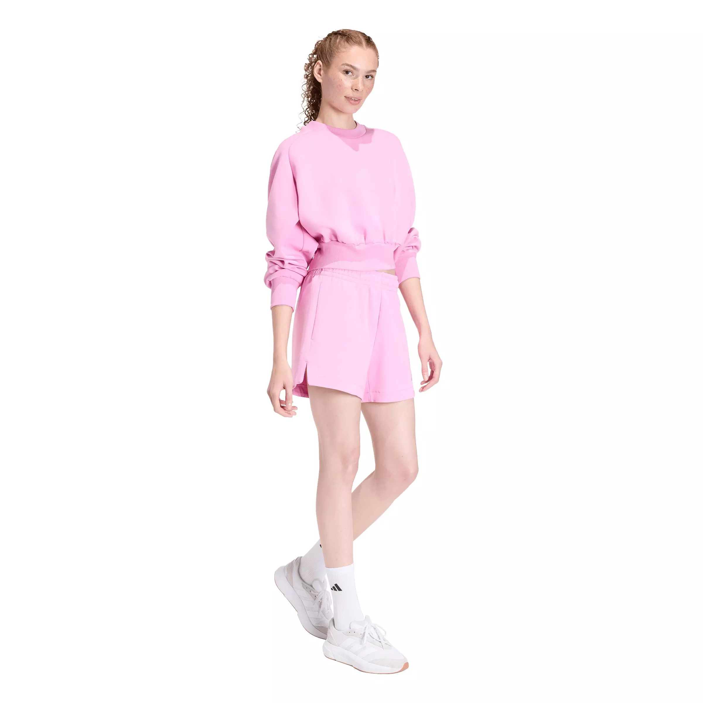 adidas Women's Soft Lux Loose Shorts-Pink - ROYAL