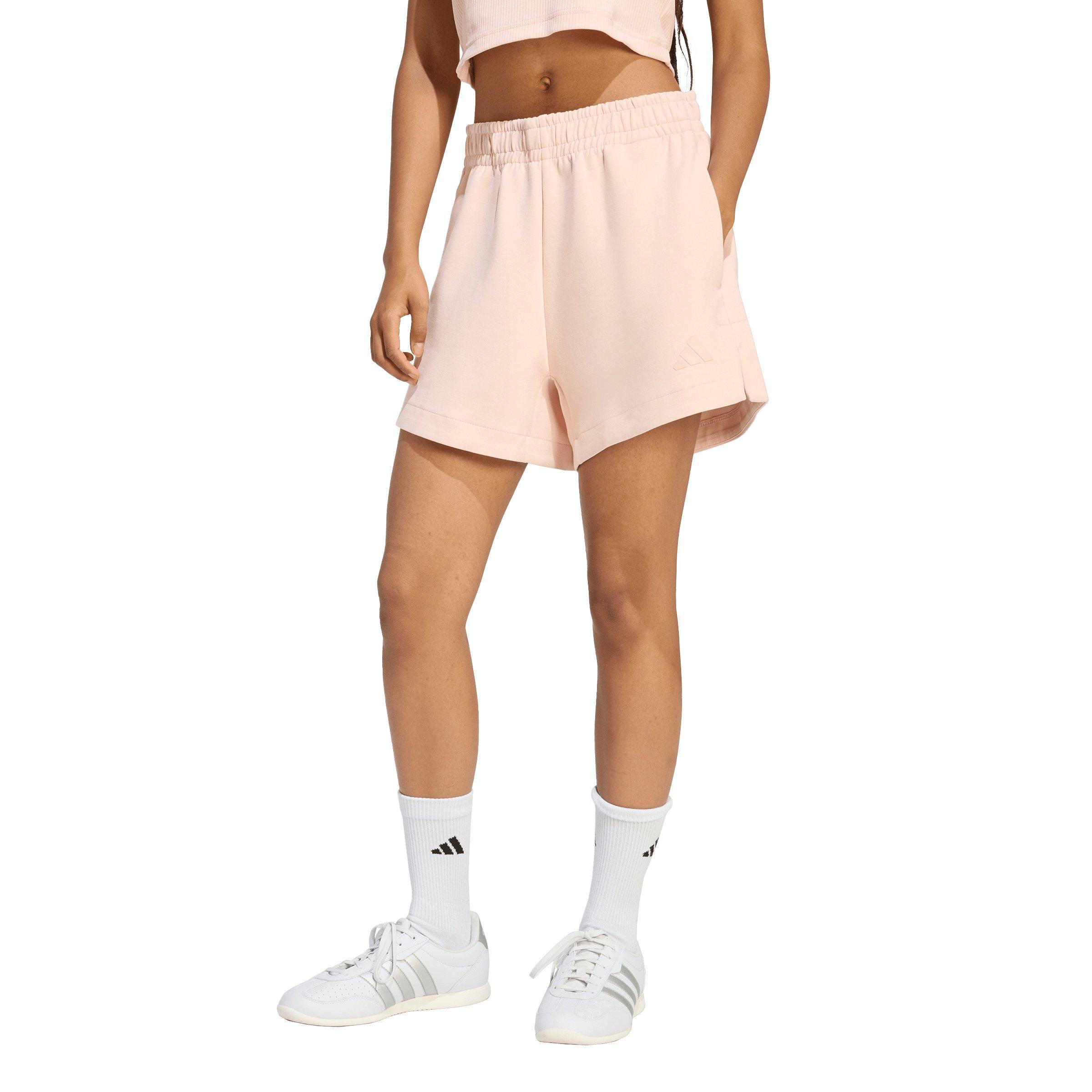 adidas Women's Soft Lux Loose Shorts-Blush Pink - PINK Thumbnail View 1