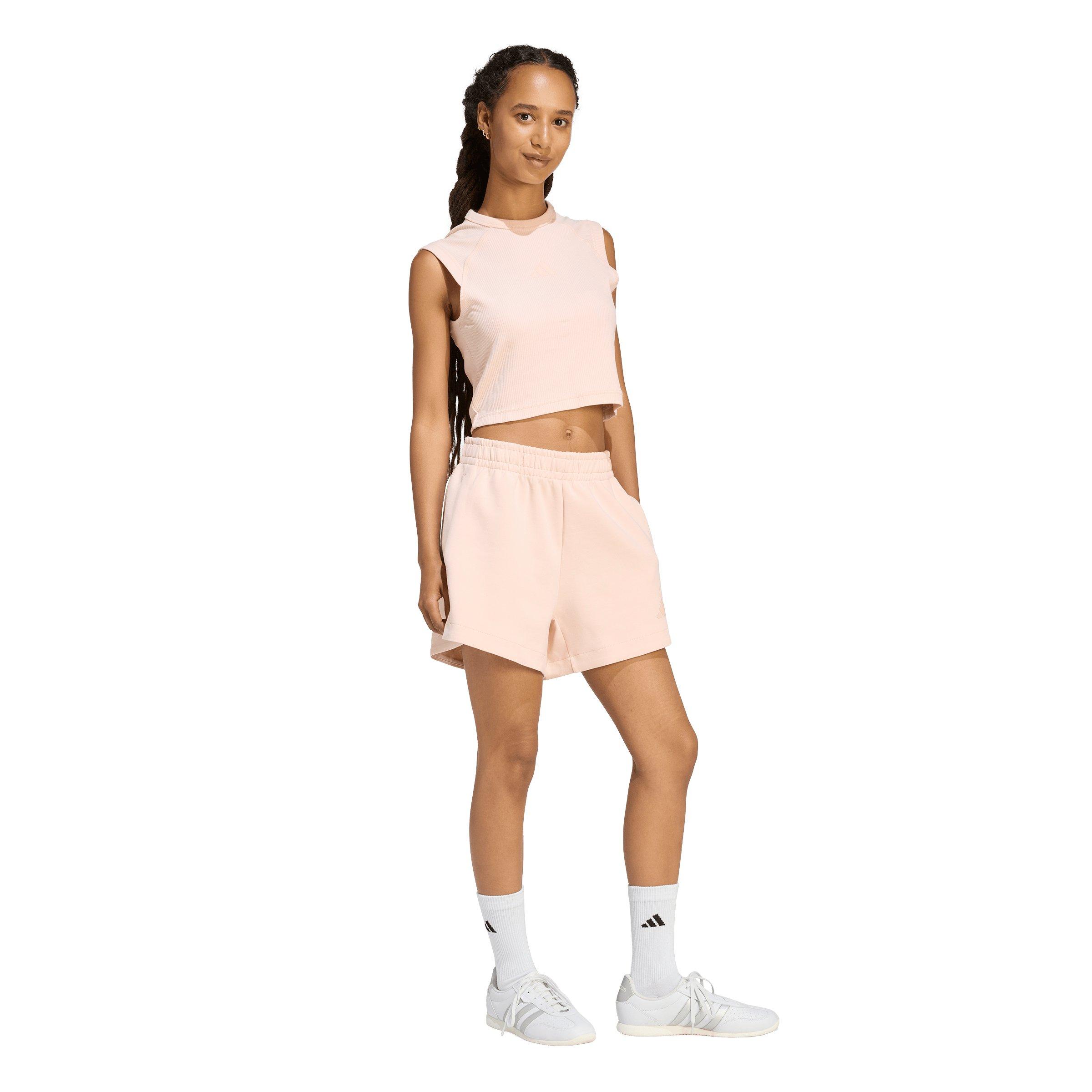 adidas Women's Soft Lux Loose Shorts - Blush Pink - PINK Thumbnail View 5
