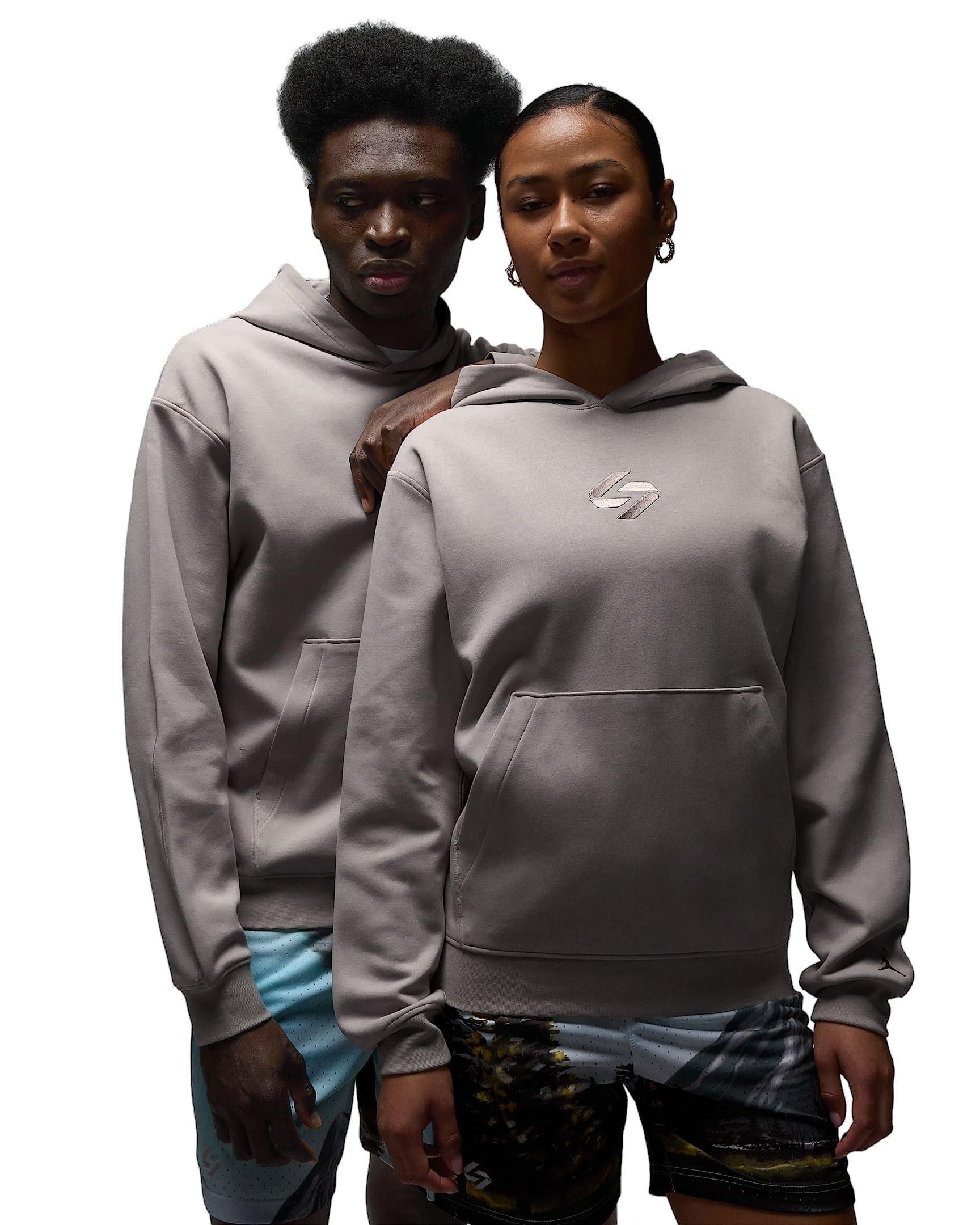 Jordan Luka Men's Dri-FIT Sports Hoop Fleece Pullover Hoodie -Grey - GREY Thumbnail View 1