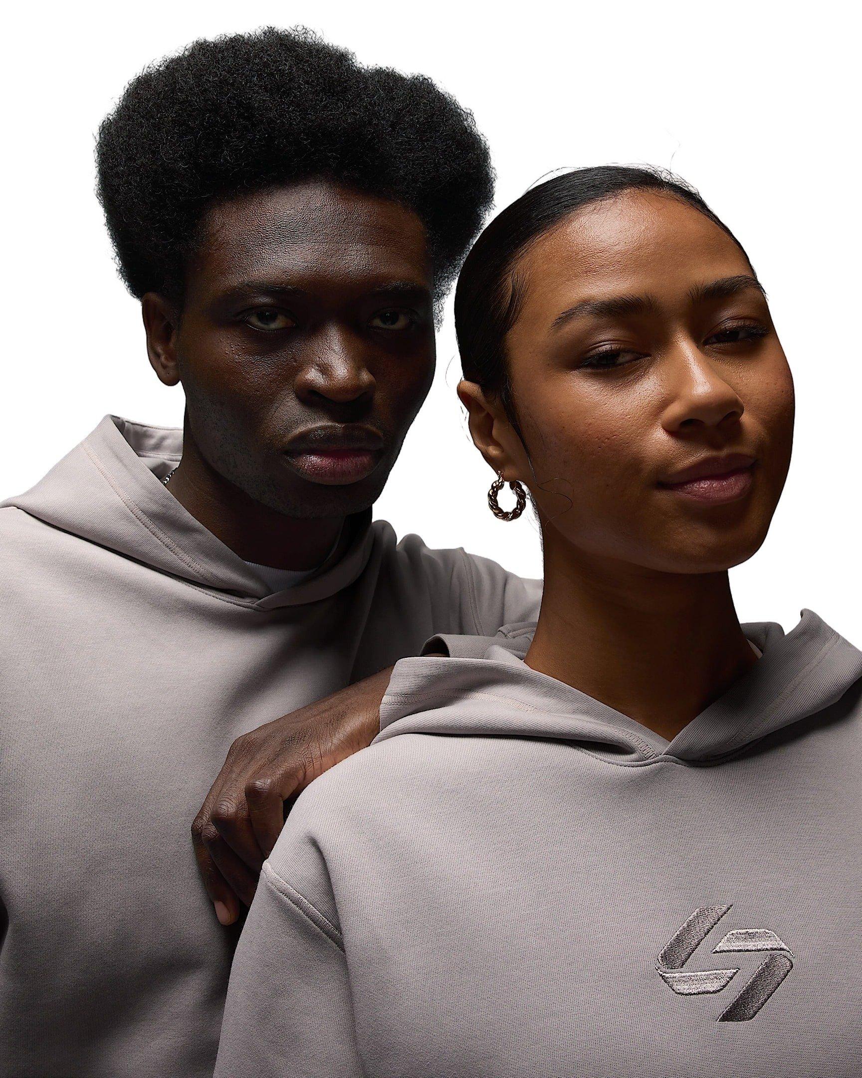 Jordan Luka Men's Dri-FIT Sports Hoop Fleece Pullover Hoodie -Grey - GREY Thumbnail View 3