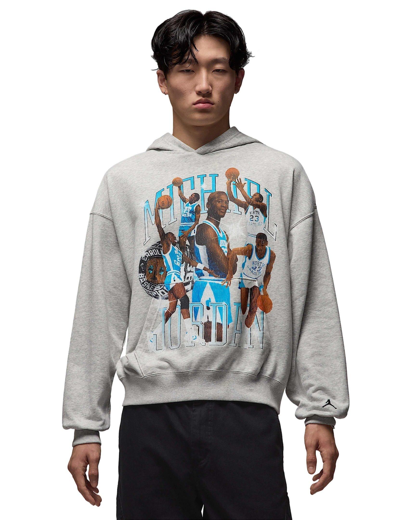 Jordan Men's Flight Oversized Pullover Hoodie -Grey - GREY Thumbnail View 1