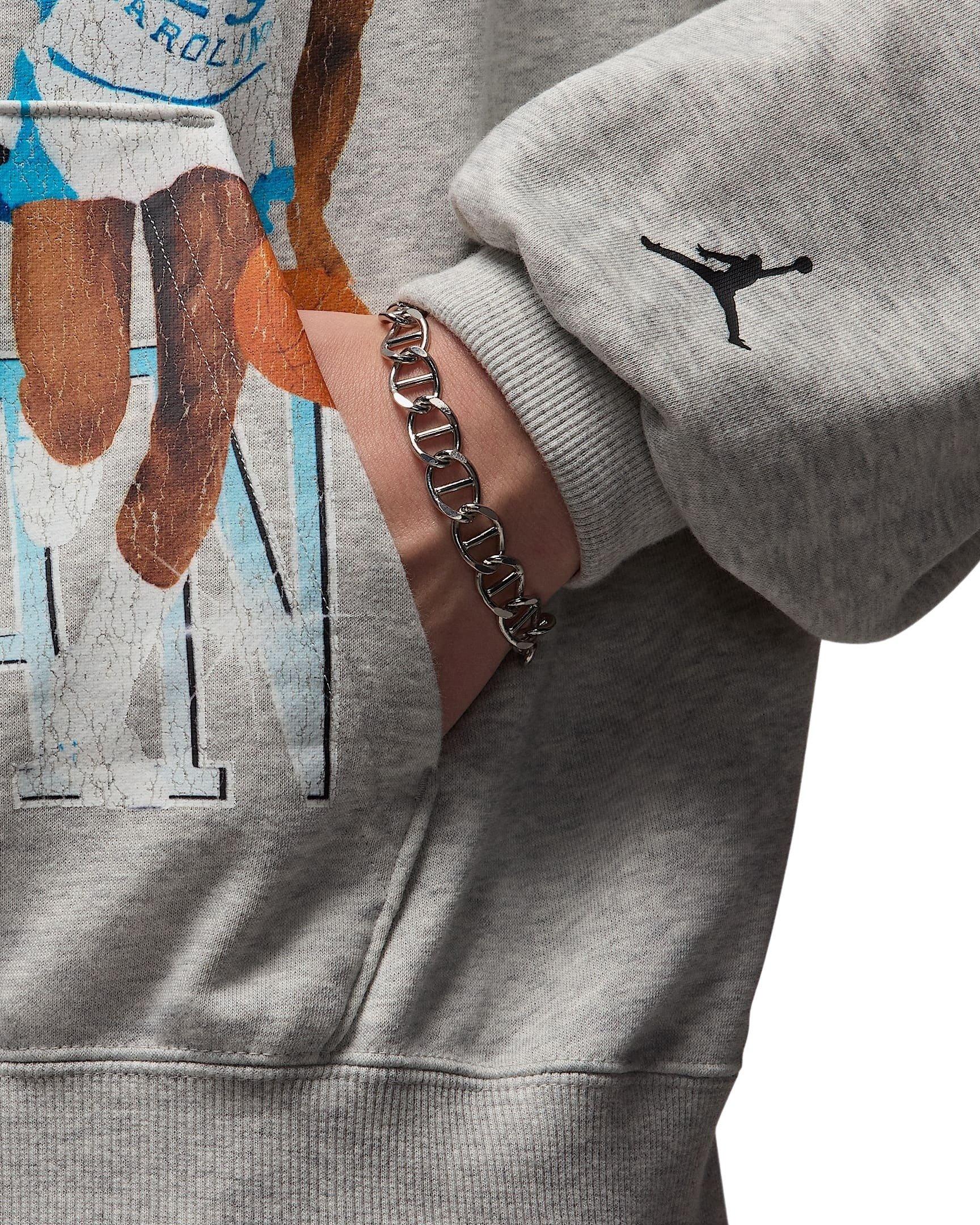 Jordan Men's Flight Oversized Pullover Hoodie -Grey - GREY Thumbnail View 5