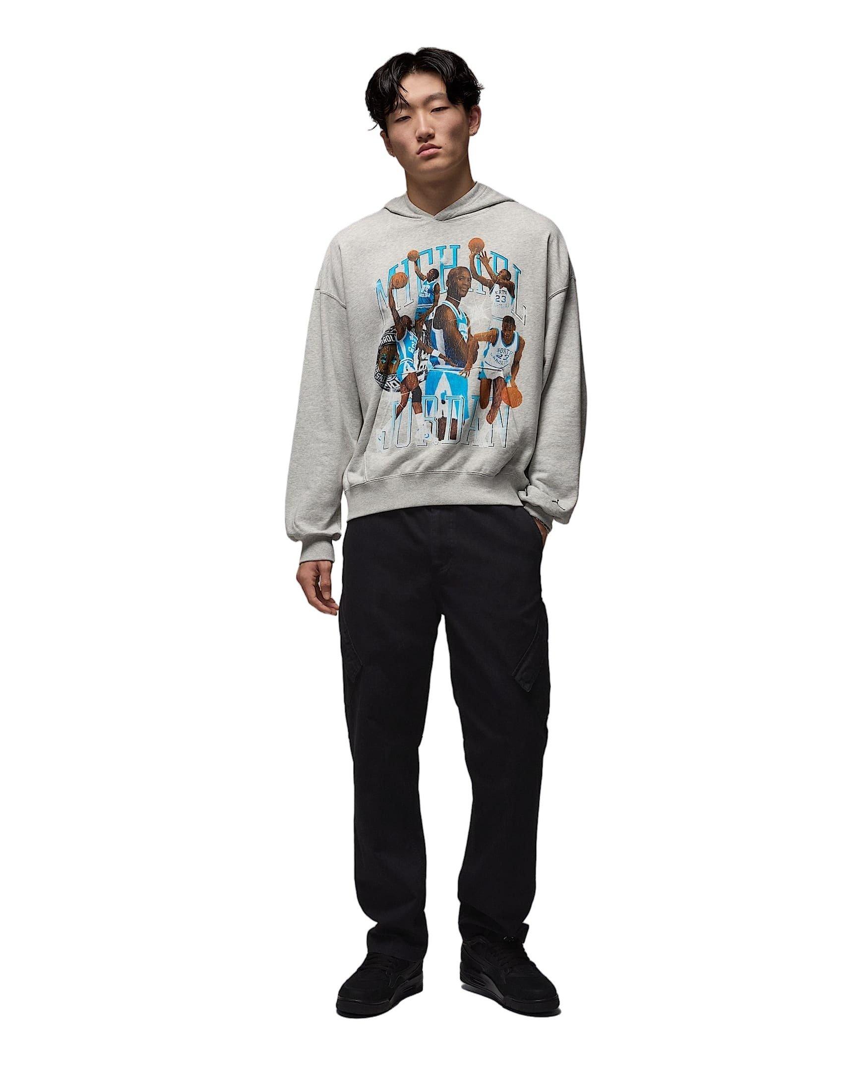 Jordan Men's Flight Oversized Pullover Hoodie - Grey - GREY Thumbnail View 7