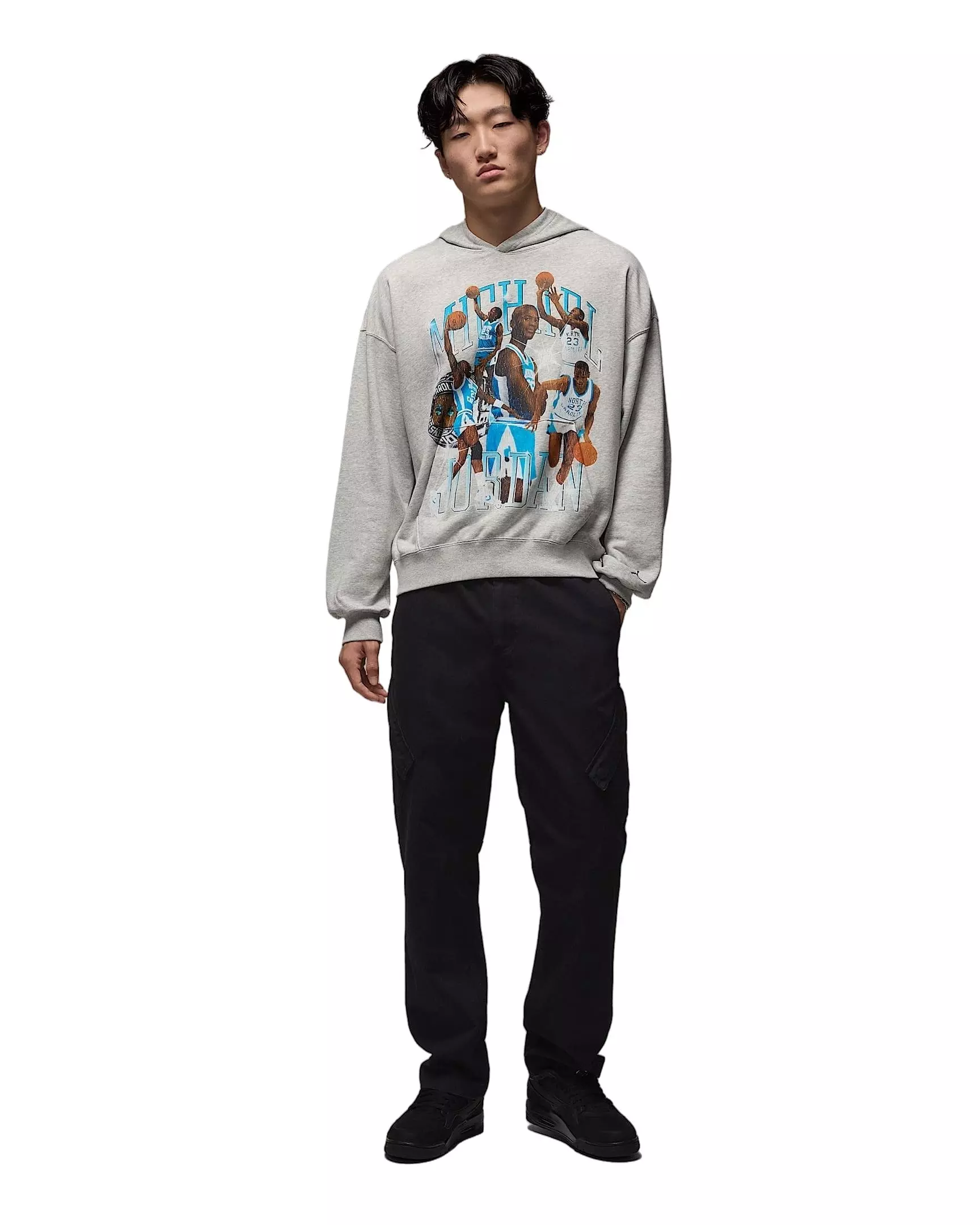 Jordan Men's Flight Oversized Pullover Hoodie -Grey - GREY