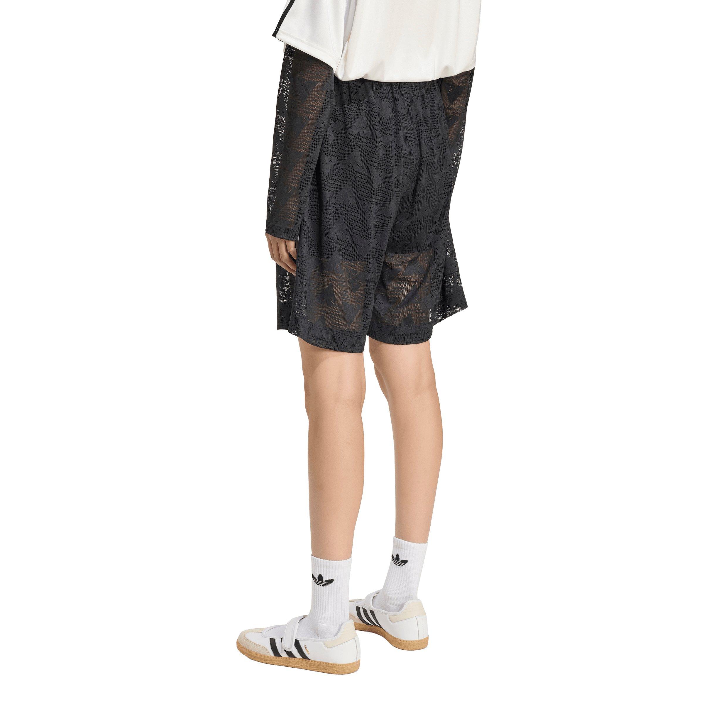 adidas Originals Women's Lace Jacquard Shorts-Black - BLACK Thumbnail View 2
