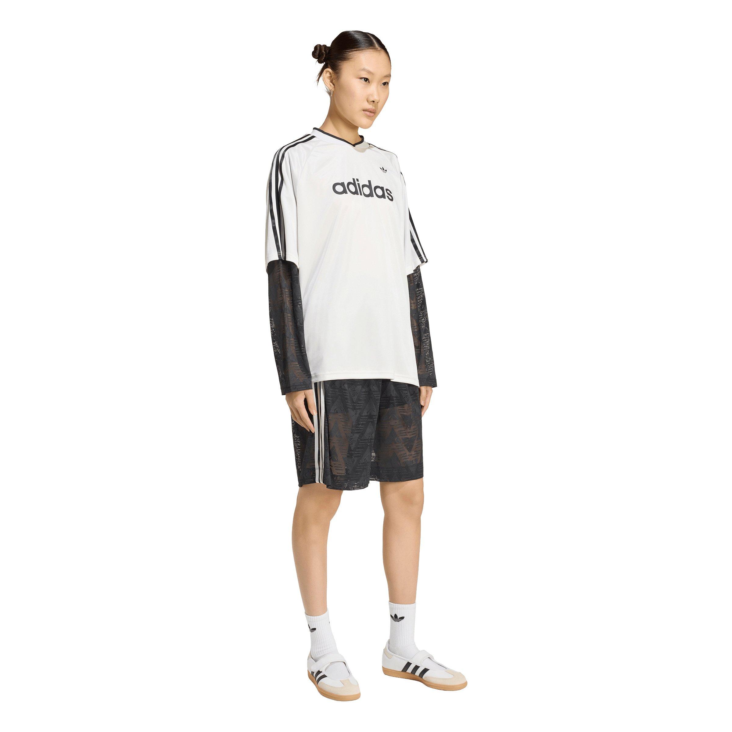 adidas Originals Women's Lace Jacquard Shorts-Black - BLACK Thumbnail View 5