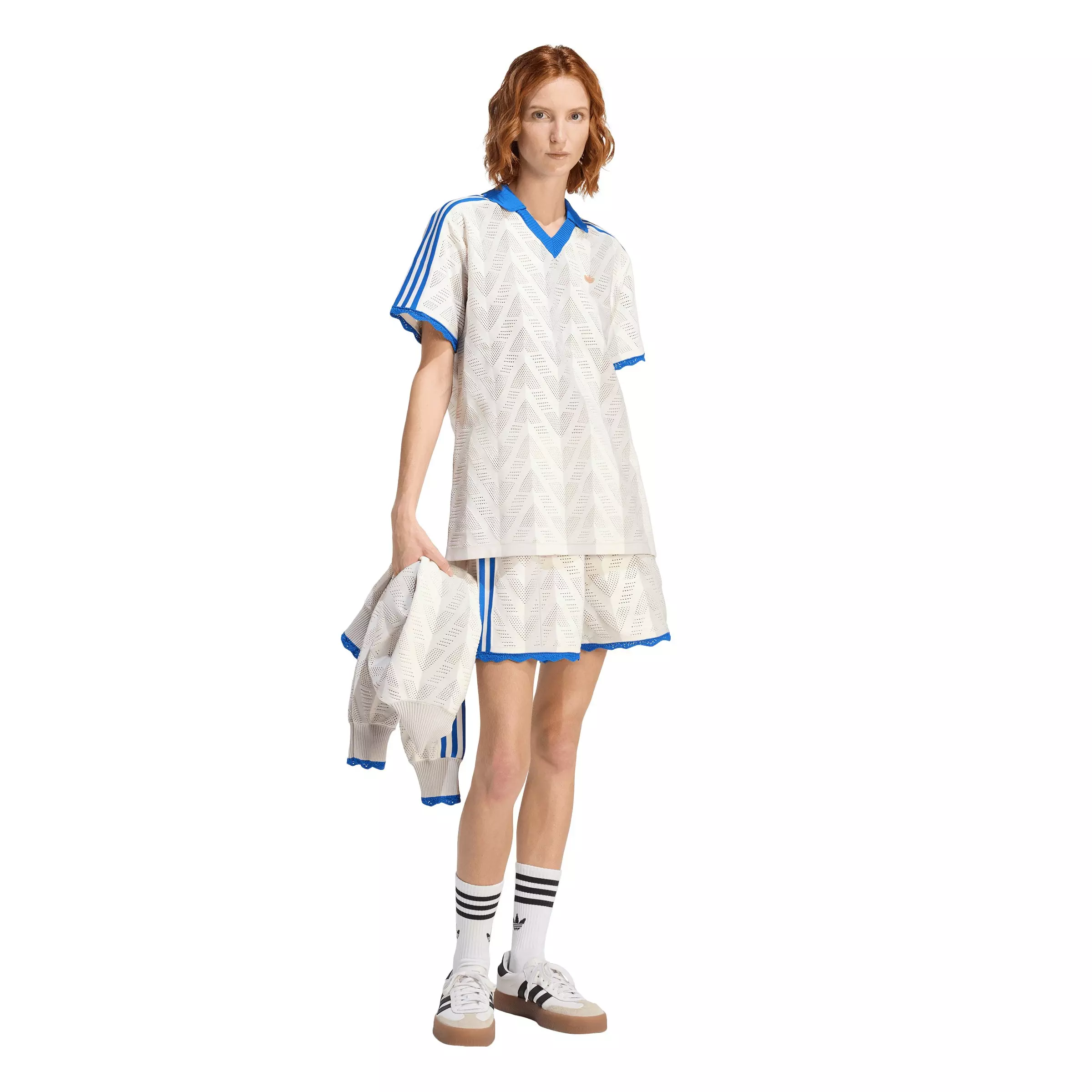 adidas Originals Women's Firebird Loose Shorts-Off White - OFF-WHITE