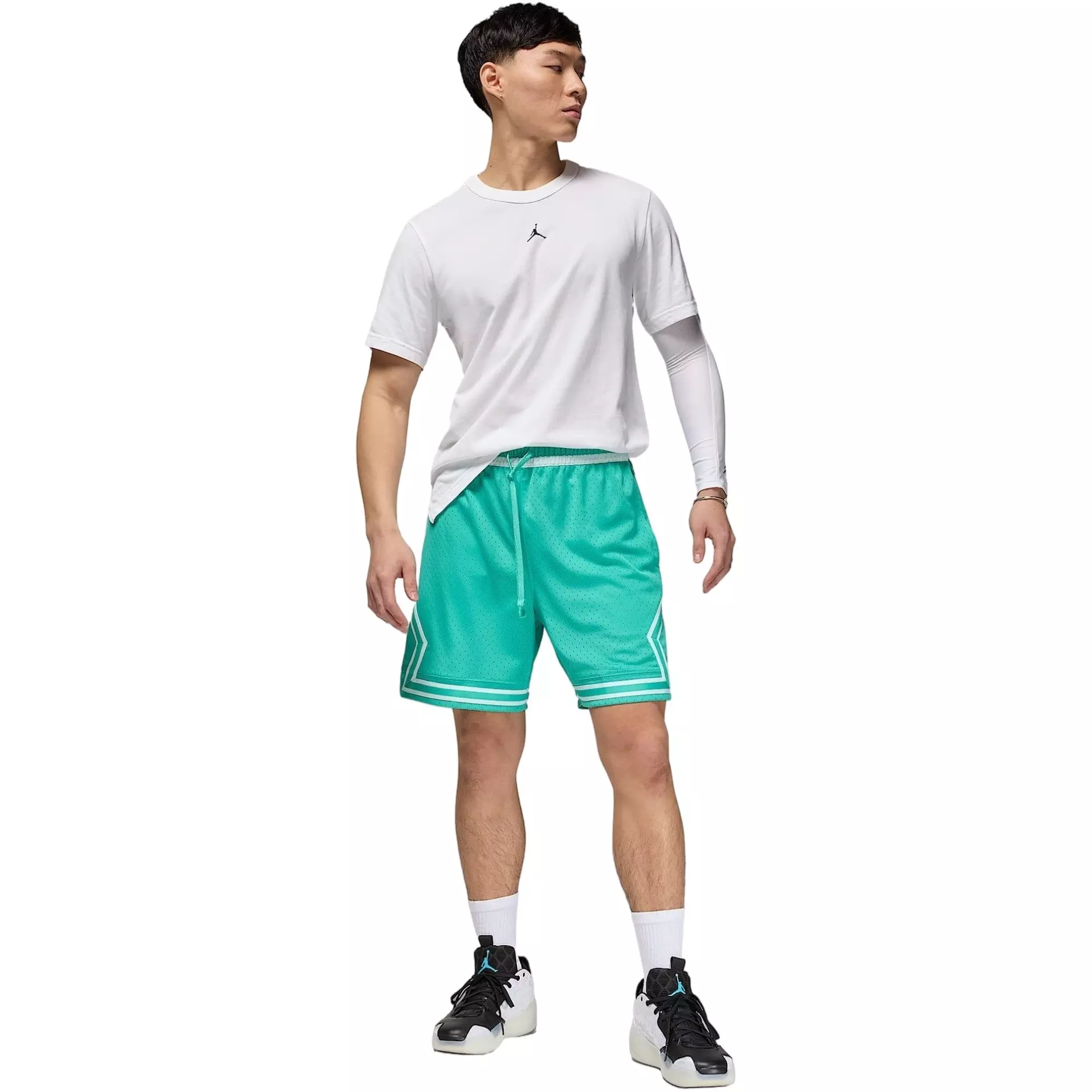 Jordan Men's Sport Dri-FIT Mesh Diamond Shorts -Teal - TEAL
