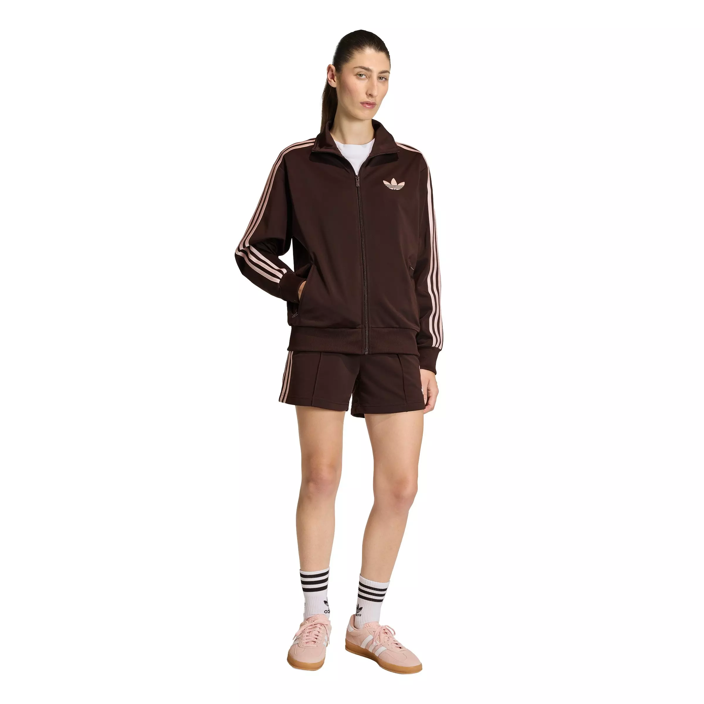 adidas Originals Women's Firebird Classic Shorts-Brown - BROWN