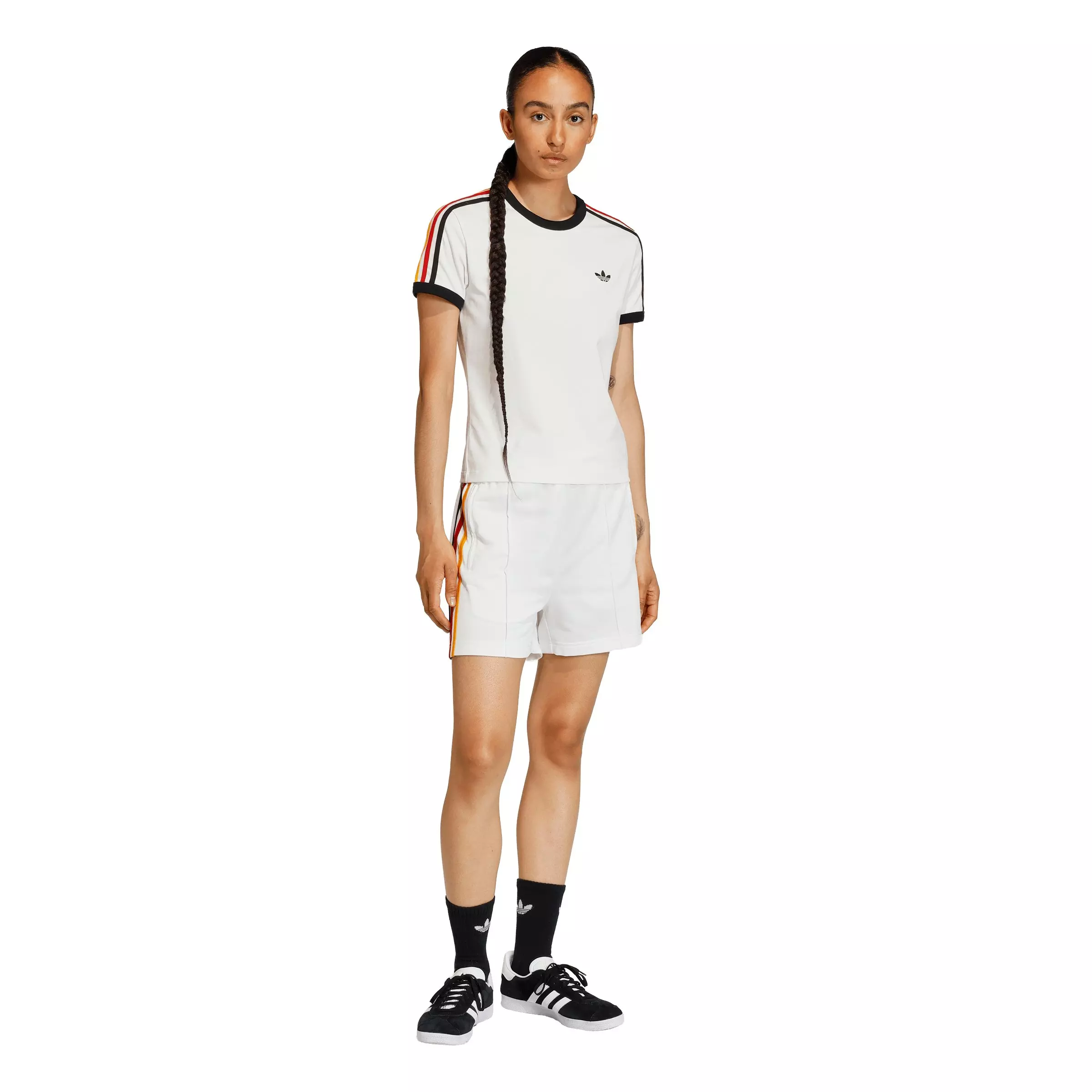 adidas Originals Women's Firebird Classic Shorts-White - WHITE