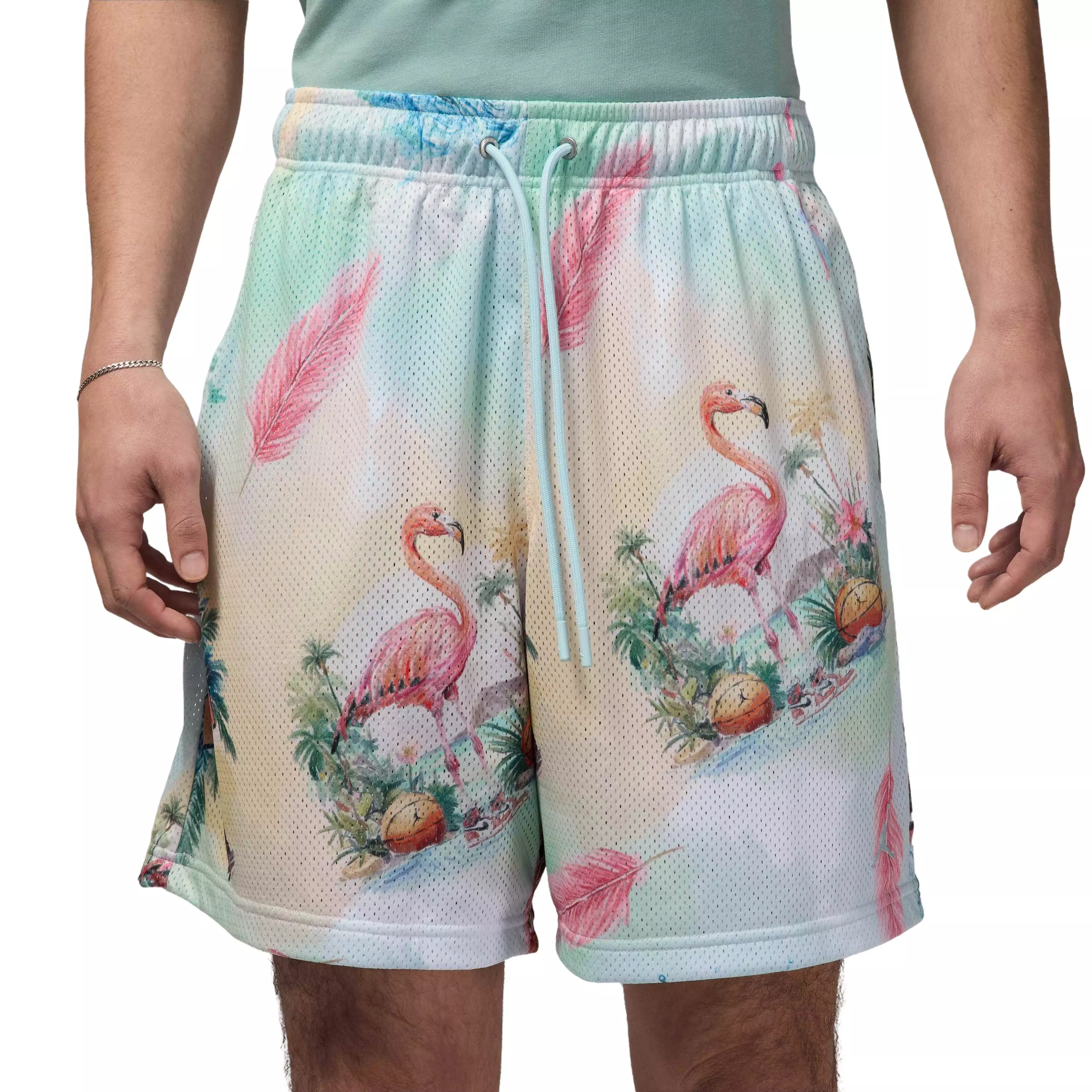 Jordan Men's Essentials Printed Mesh Shorts - White/Blue - WHITE/BLUE