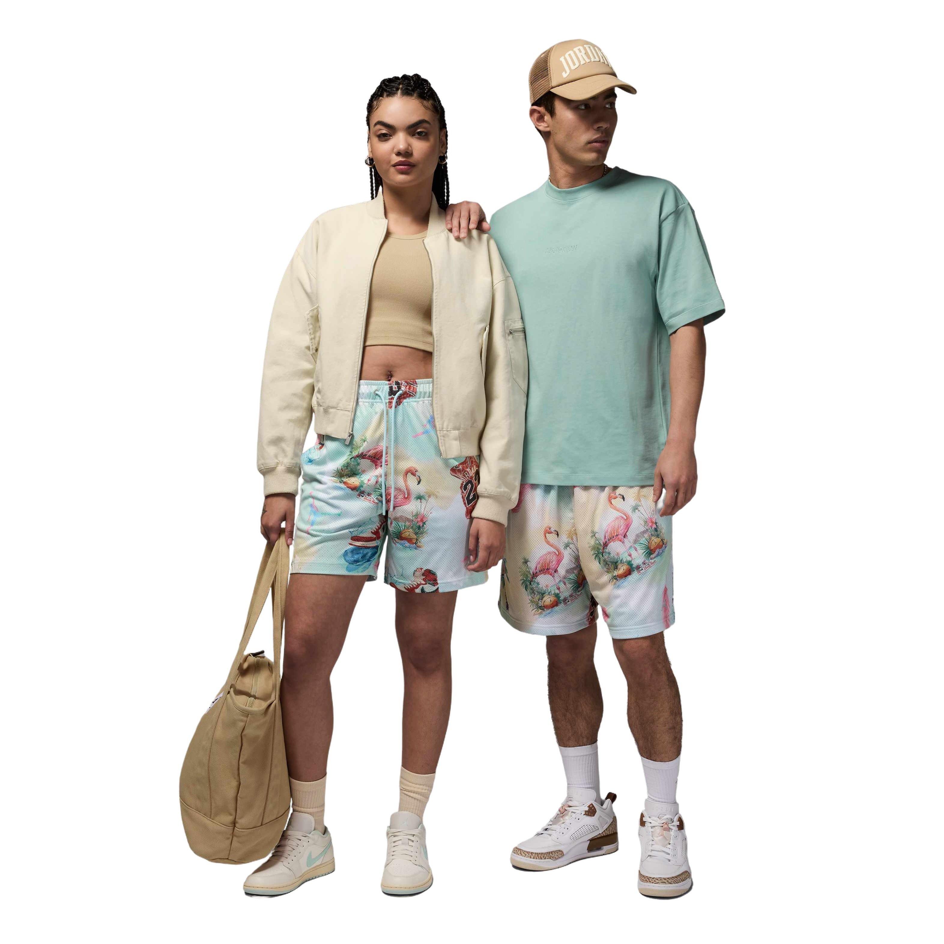 Jordan Men's Essentials Printed Mesh Shorts - White/Blue - WHITE/BLUE Thumbnail View 8