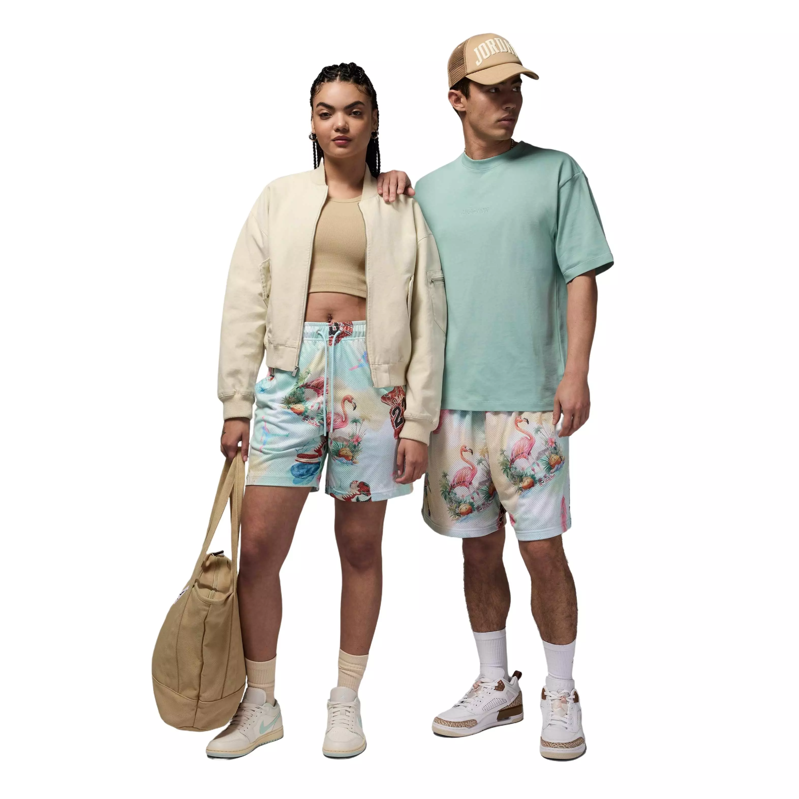 Jordan Men's Essentials Printed Mesh Shorts - White/Blue - WHITE/BLUE