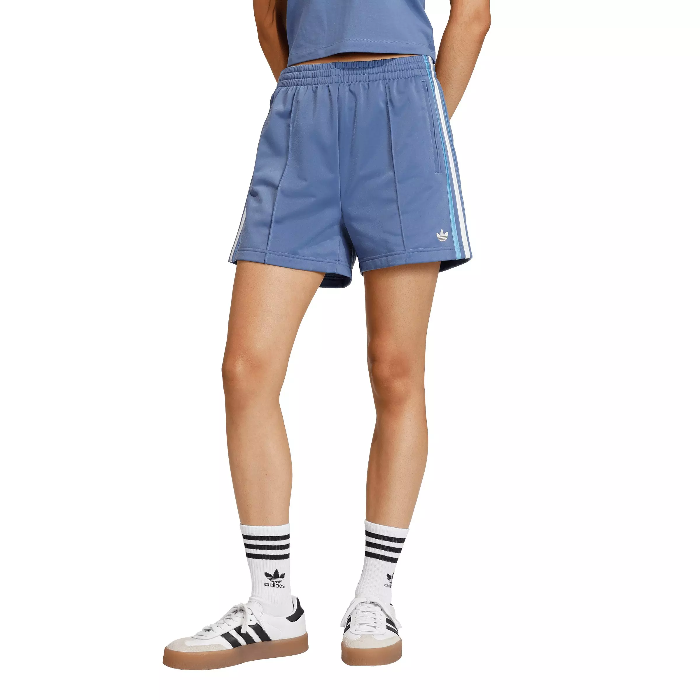 adidas Originals Women's Firebird Classic Shorts-Blue - BLUE