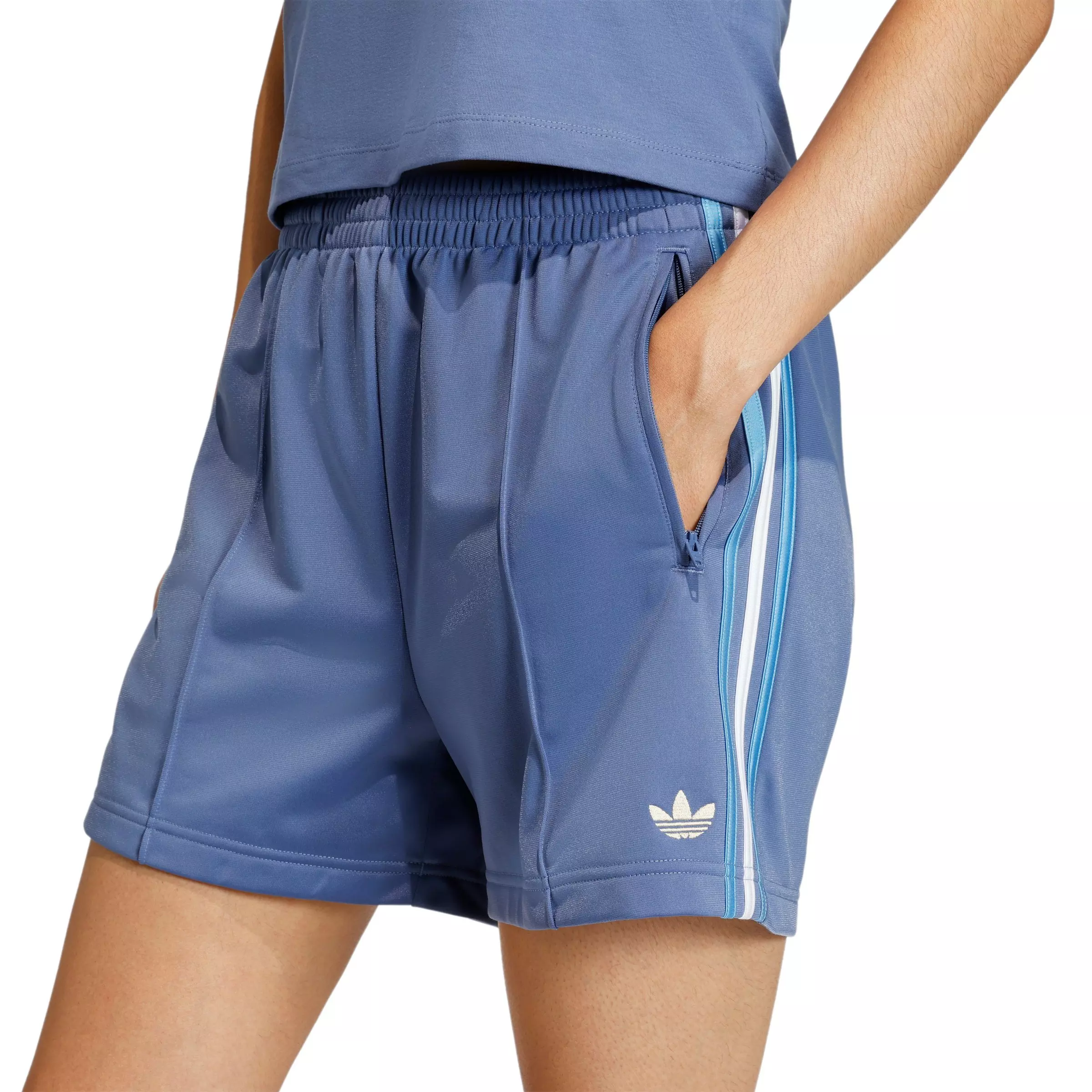 adidas Originals Women's Firebird Classic Shorts-Blue - BLUE