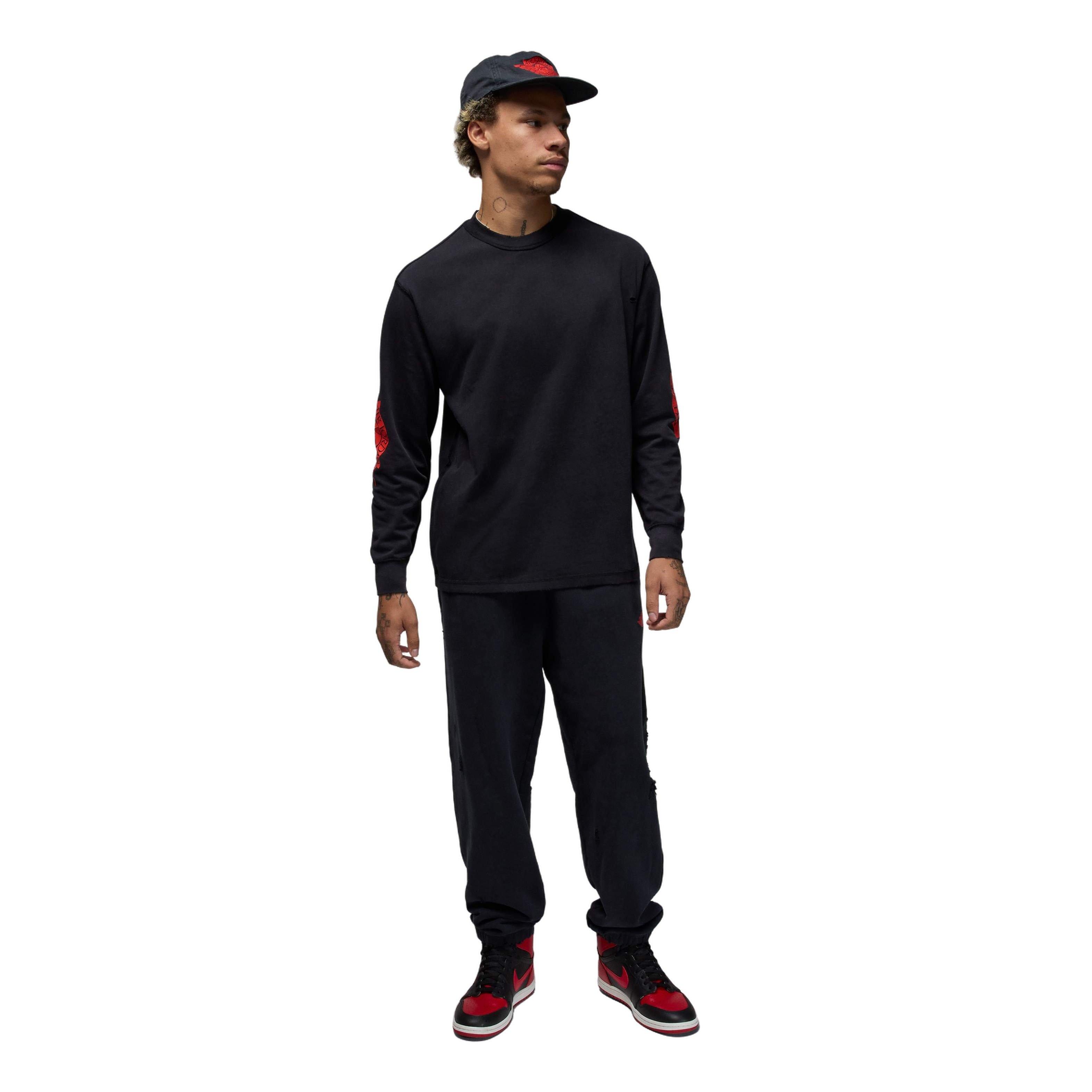 Jordan Men's Rare Air Wash 85 Long Sleeve Shirt - BLACK Thumbnail View 6