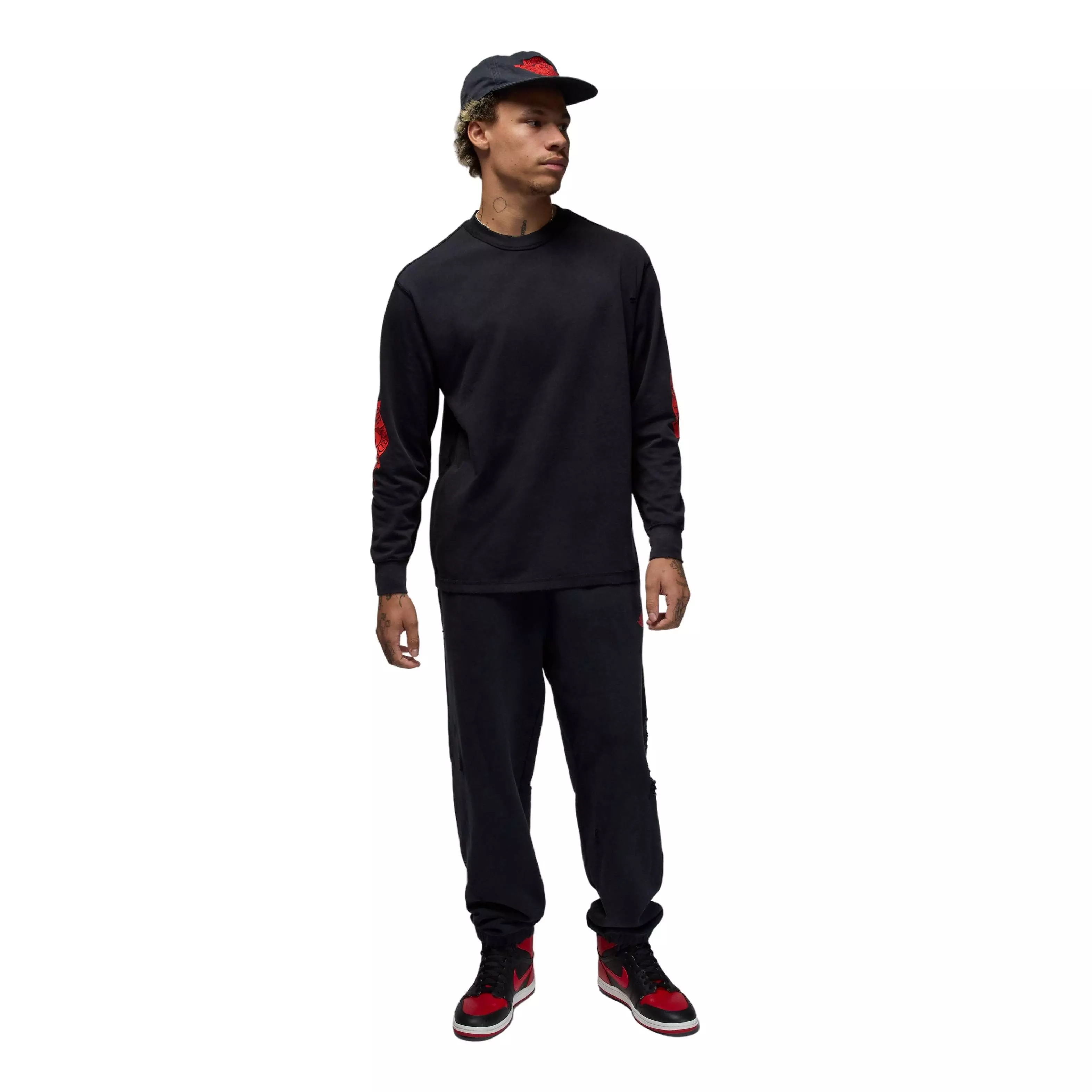 Jordan Men's Rare Air Wash 85 Long Sleeve Shirt - BLACK