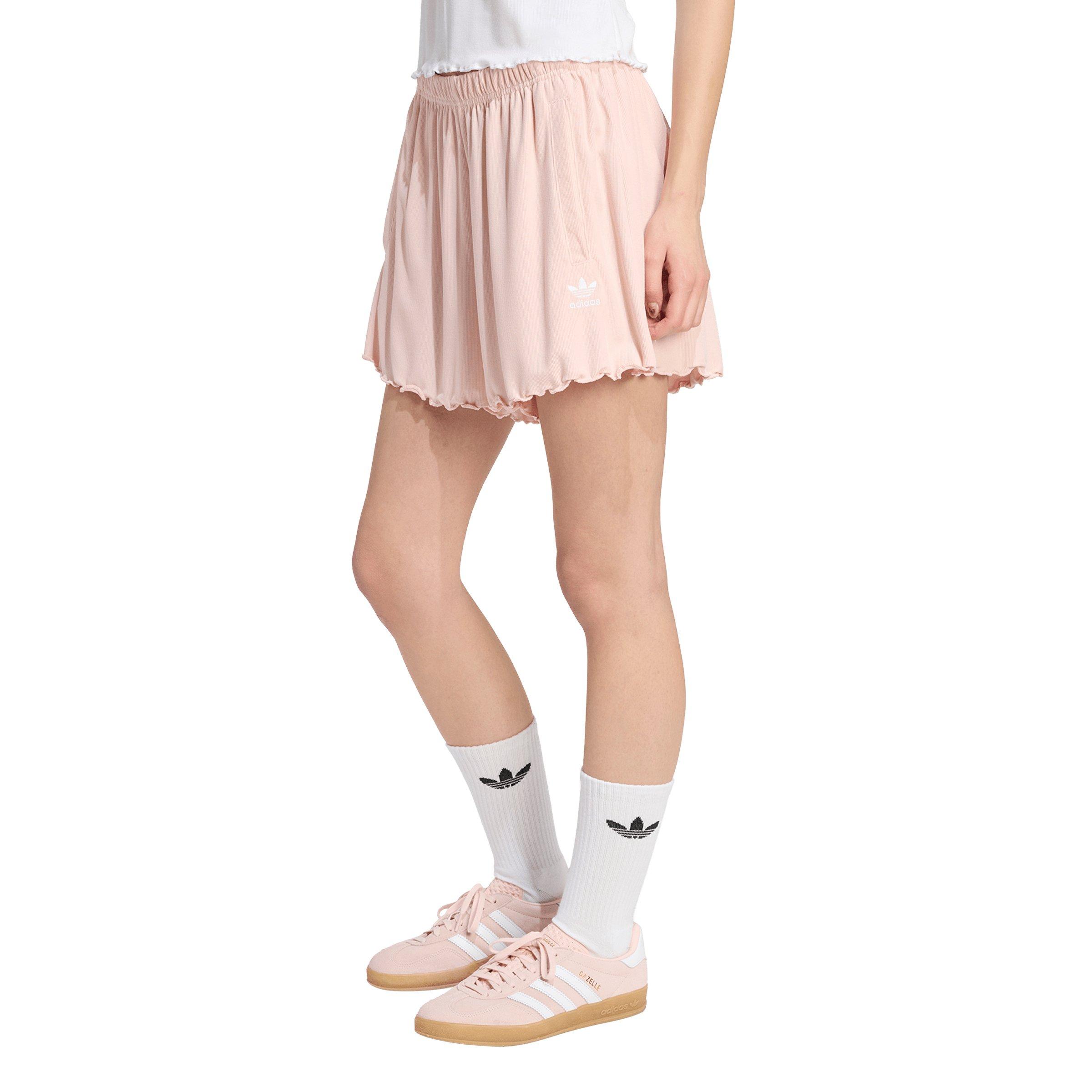 adidas Originals Women's Essentials Scalloped Edge Shorts - Pink - PINK Thumbnail View 1