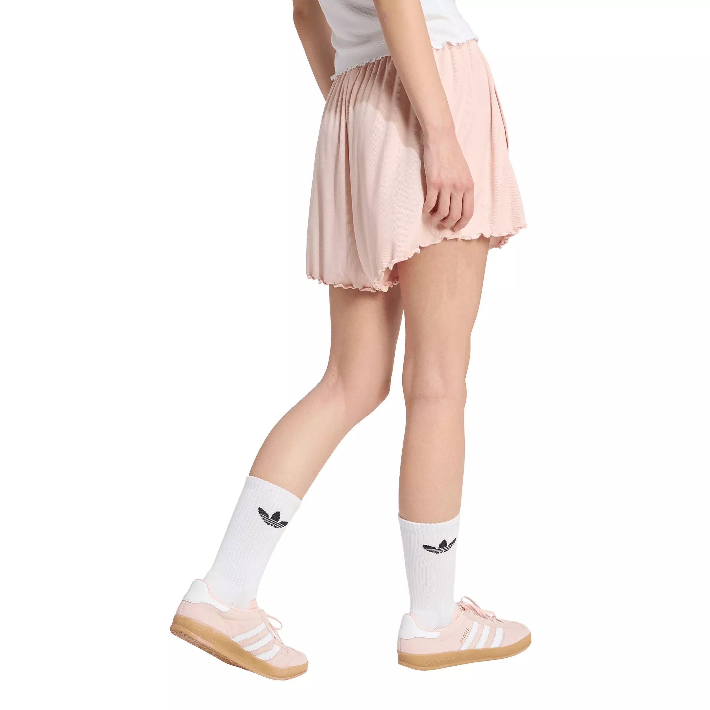 adidas Originals Women's Essentials Scalloped Edge Shorts - Pink - PINK