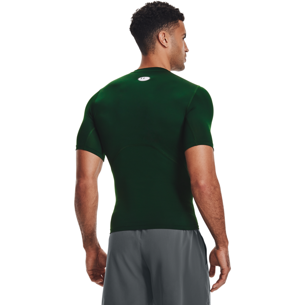 Under Armour Men's HeatGear Armour Short Sleeve Shirt - FOREST GREEN Thumbnail View 2