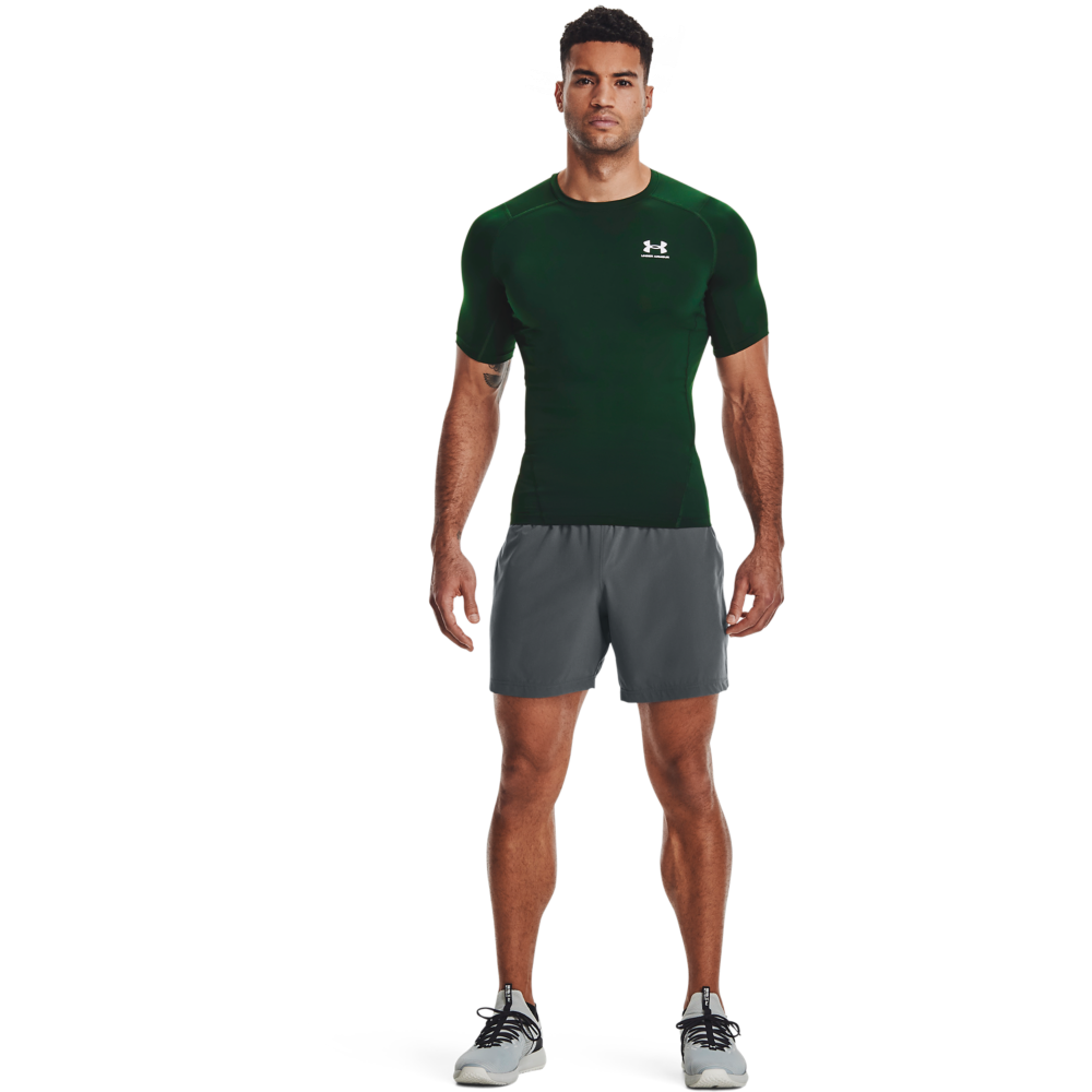 Under Armour Men's HeatGear Armour Short Sleeve Shirt - FOREST GREEN Thumbnail View 4