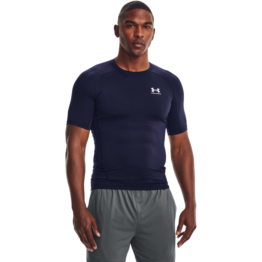 Under Armour Men's HeatGear Armour Short Sleeve Shirt - NAVY Thumbnail View 1
