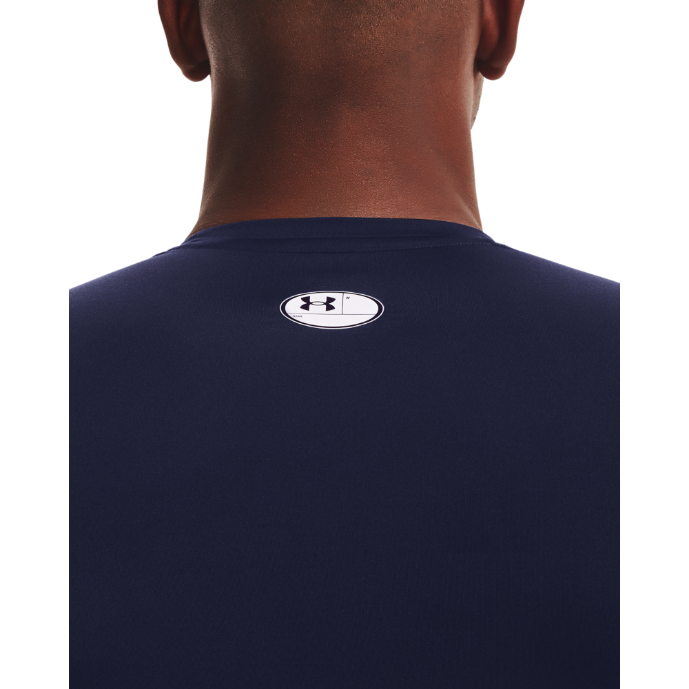 Under Armour Men's HeatGear Armour Short Sleeve Shirt - NAVY Thumbnail View 3