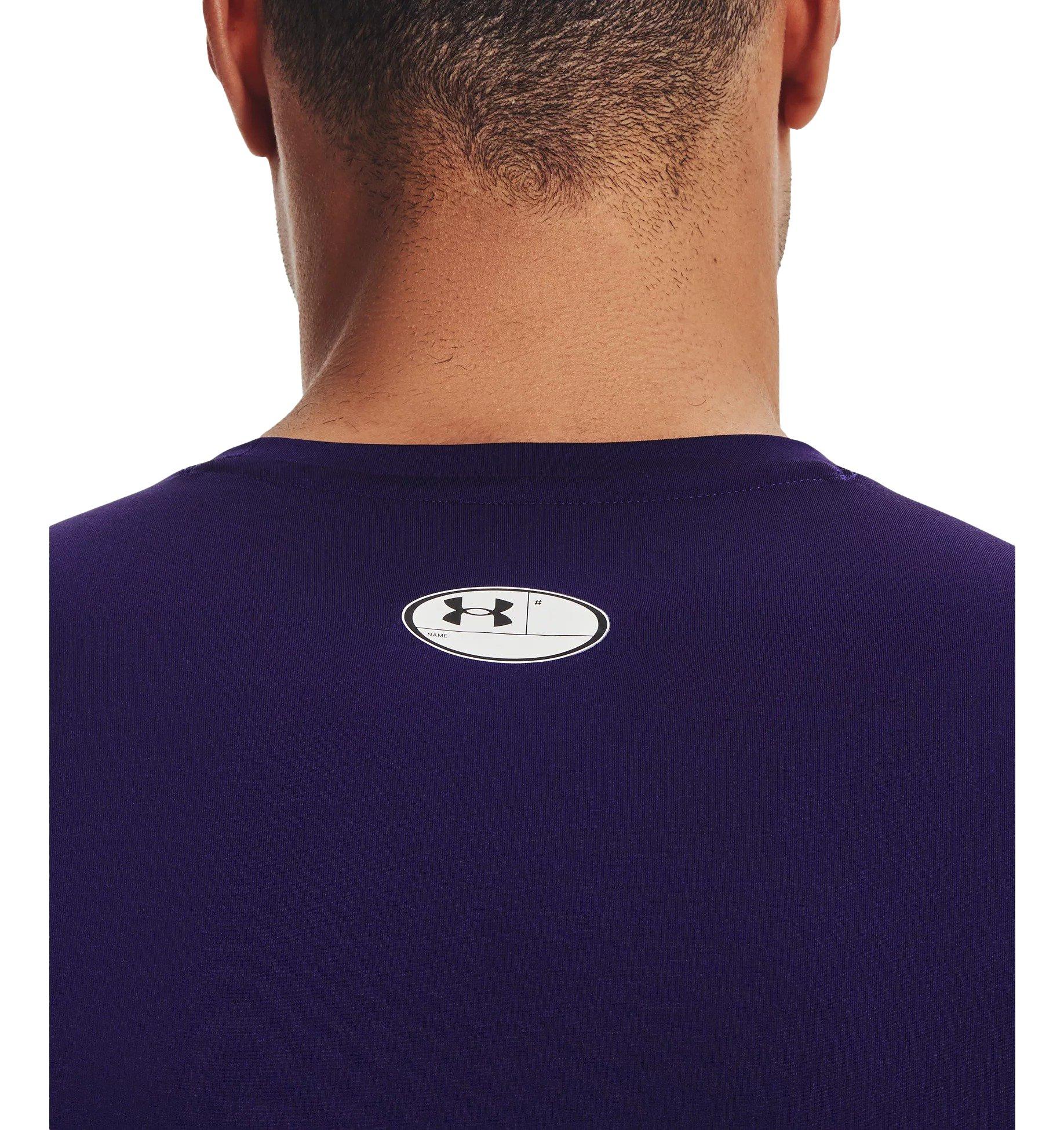 Under Armour Men's HeatGear Armour Short Sleeve Shirt - PURPLE Thumbnail View 4