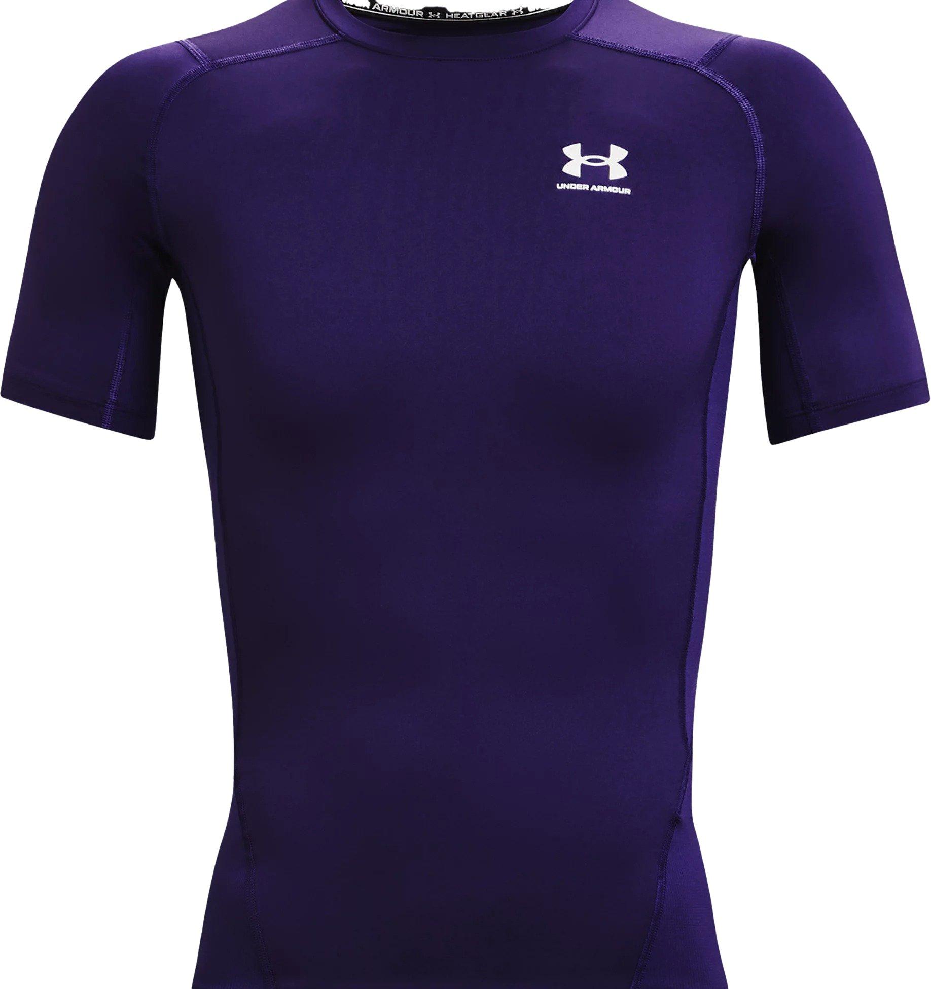 Under Armour Men's HeatGear Armour Short Sleeve Shirt - PURPLE Thumbnail View 5