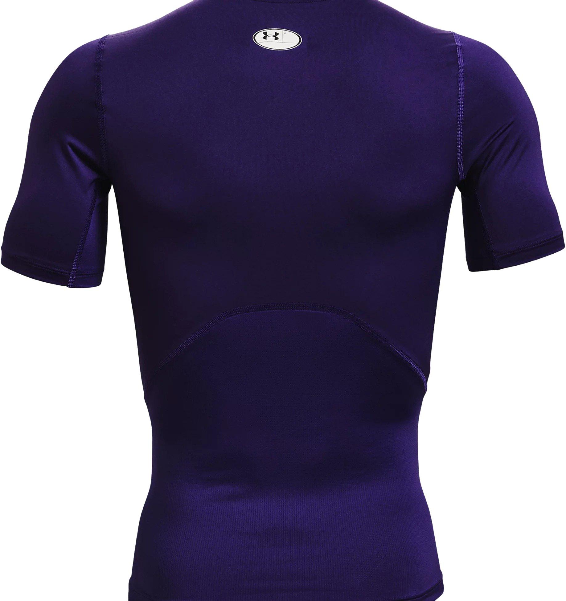 Under Armour Men's HeatGear Armour Short Sleeve Shirt - PURPLE Thumbnail View 6