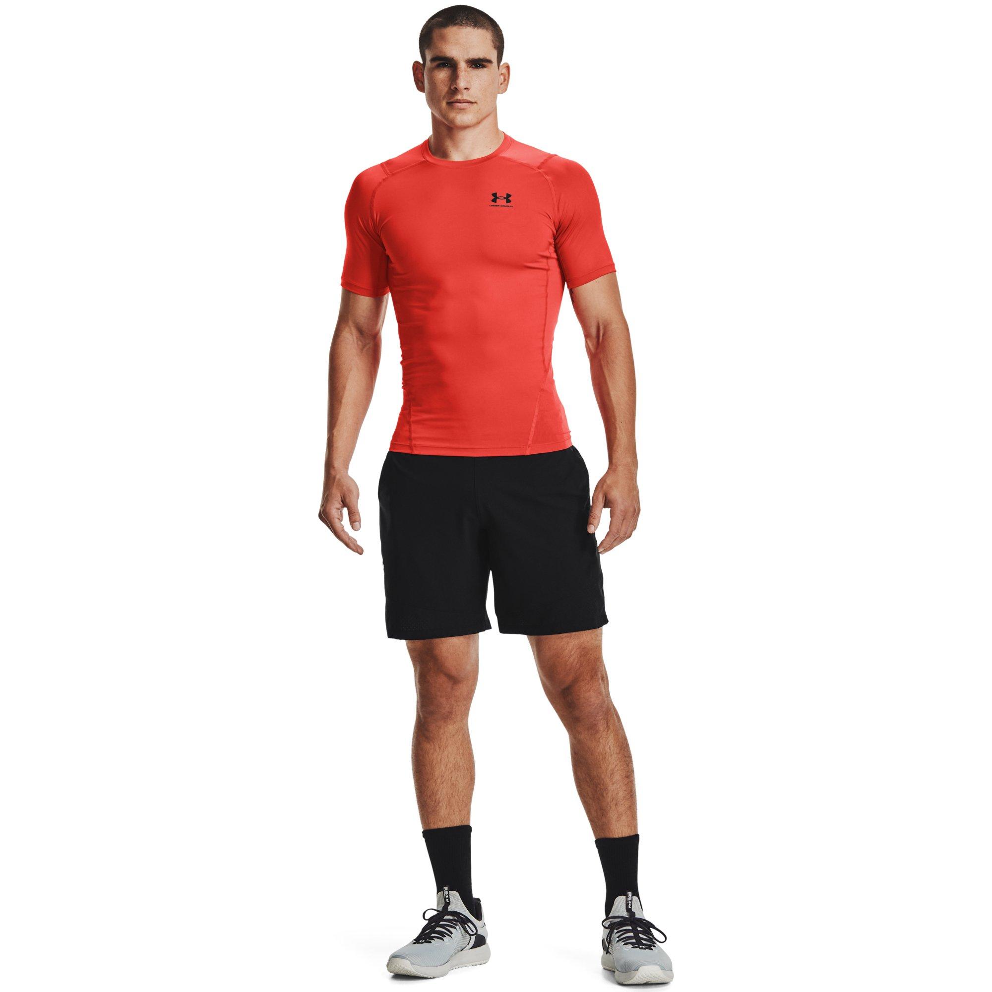 Under Armour Men's HeatGear Armour Short Sleeve Shirt - RED Thumbnail View 4