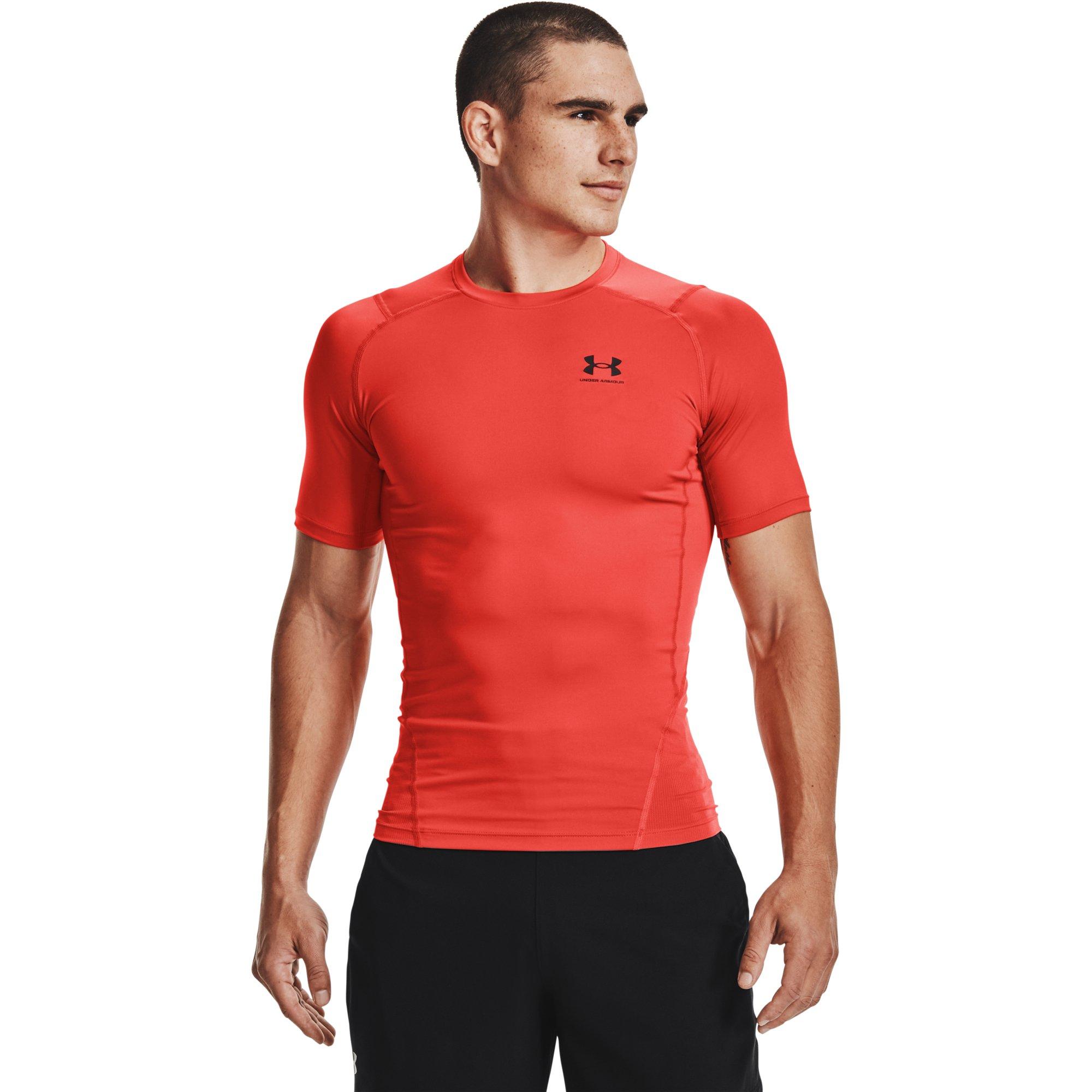 Under Armour Men's HeatGear Armour Short Sleeve Shirt - RED Thumbnail View 1