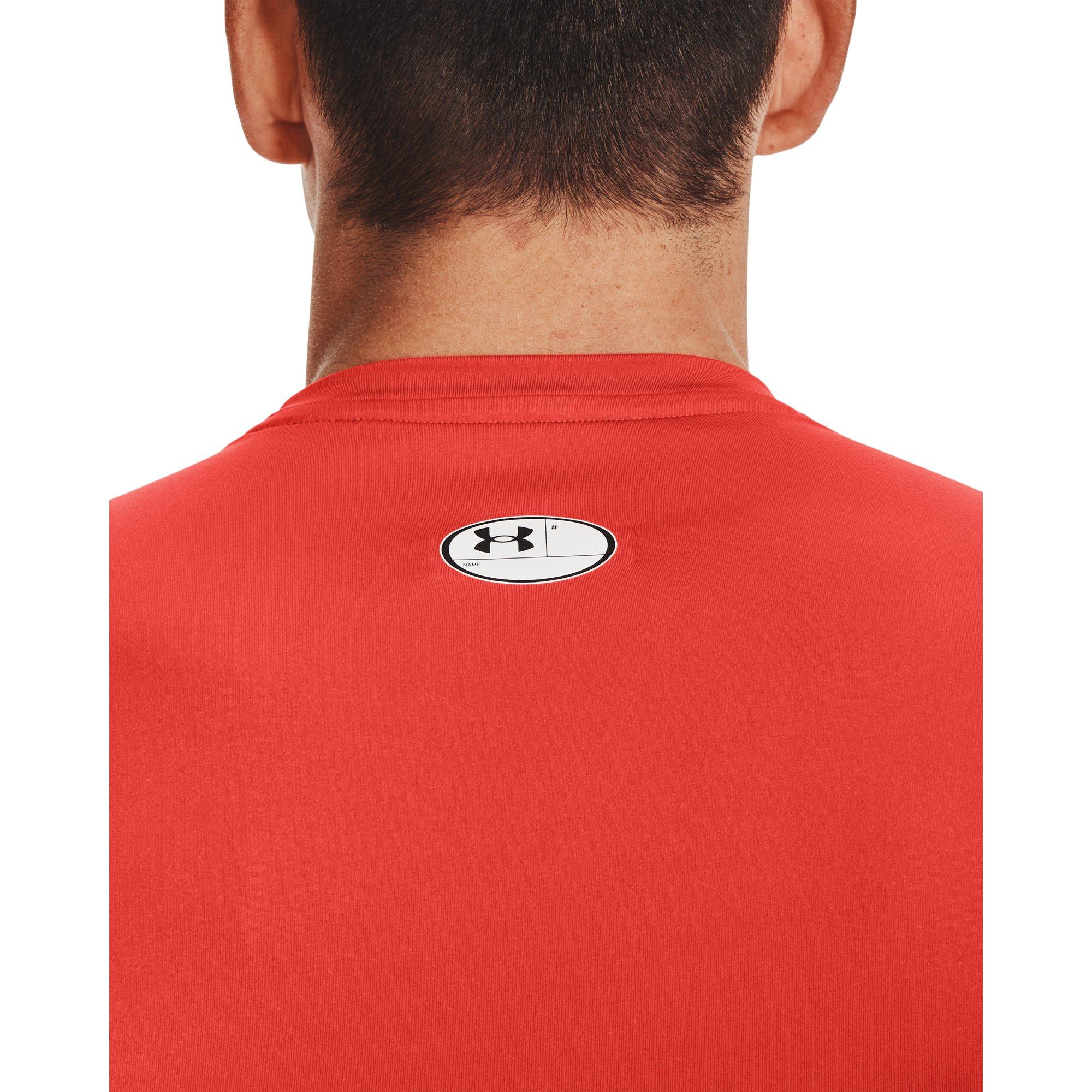 Under Armour Men's HeatGear Armour Short Sleeve Shirt - RED Thumbnail View 3