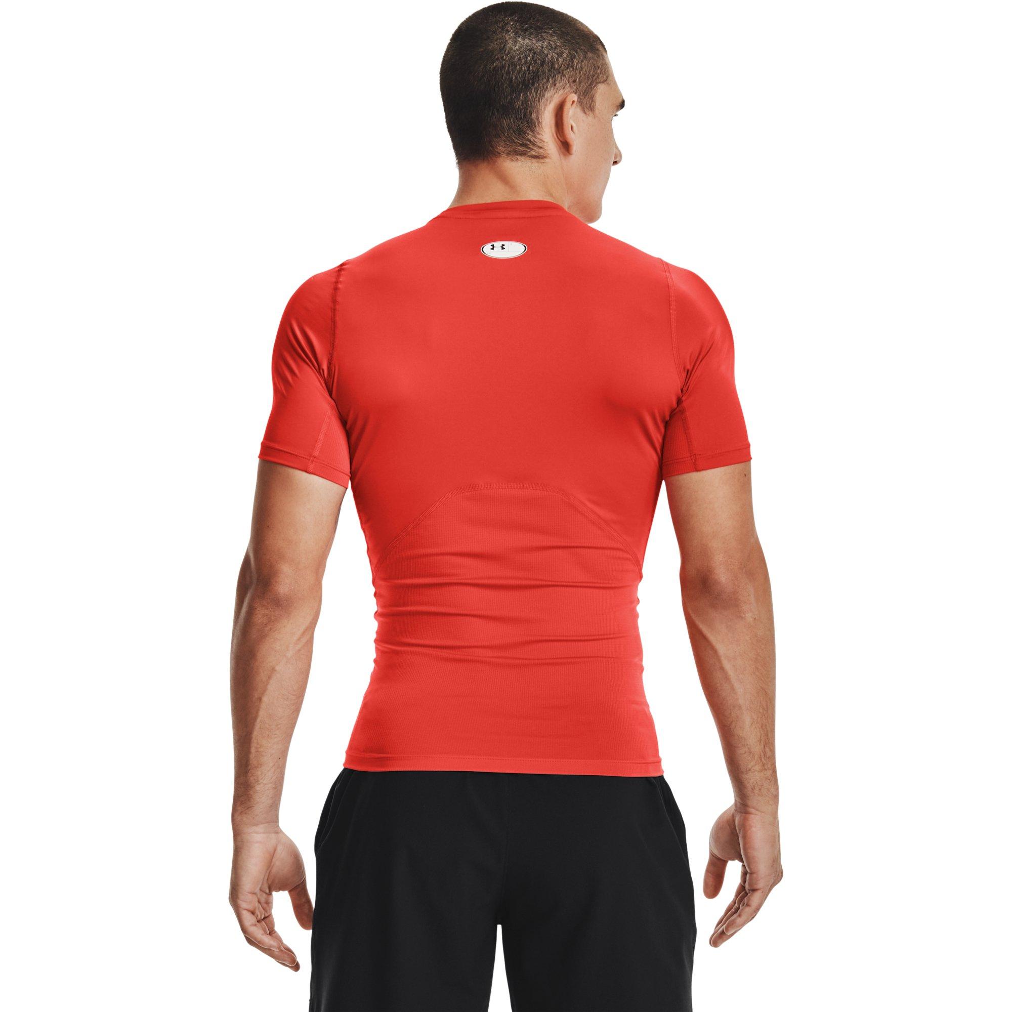 Under Armour Men's HeatGear Armour Short Sleeve Shirt - RED Thumbnail View 2