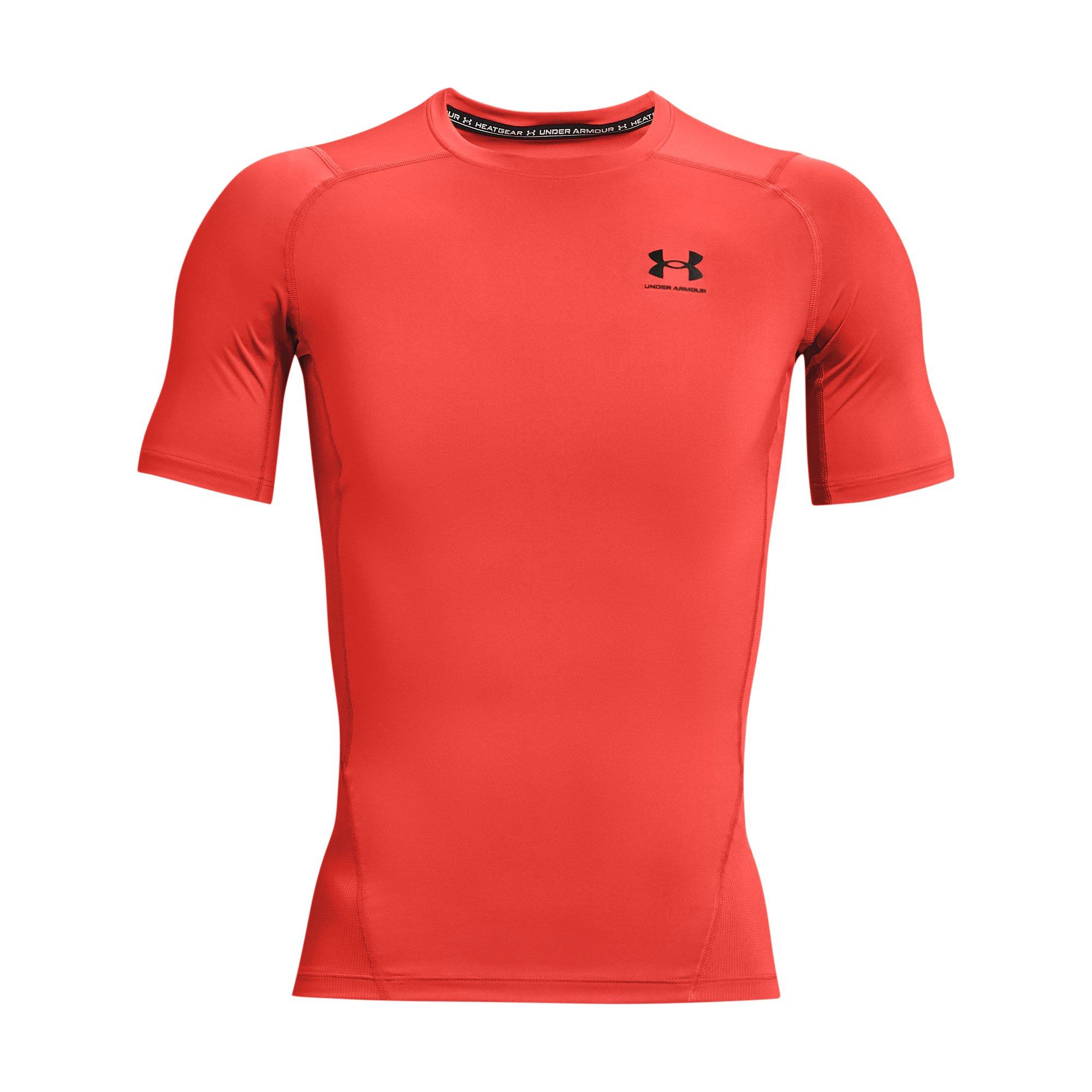 Under Armour Men's HeatGear Armour Short Sleeve Shirt - RED Thumbnail View 5