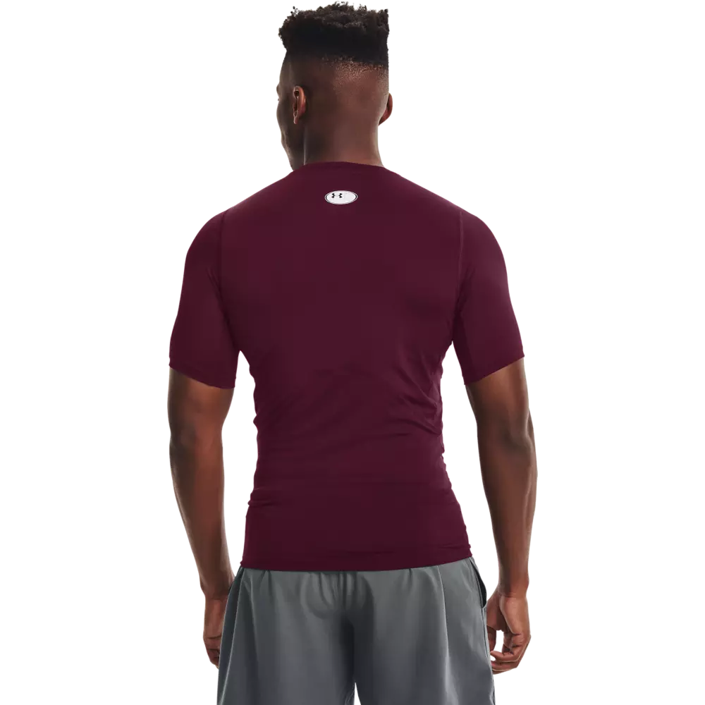 Under Armour Men's HeatGear Armour Short Sleeve Shirt - MAROON