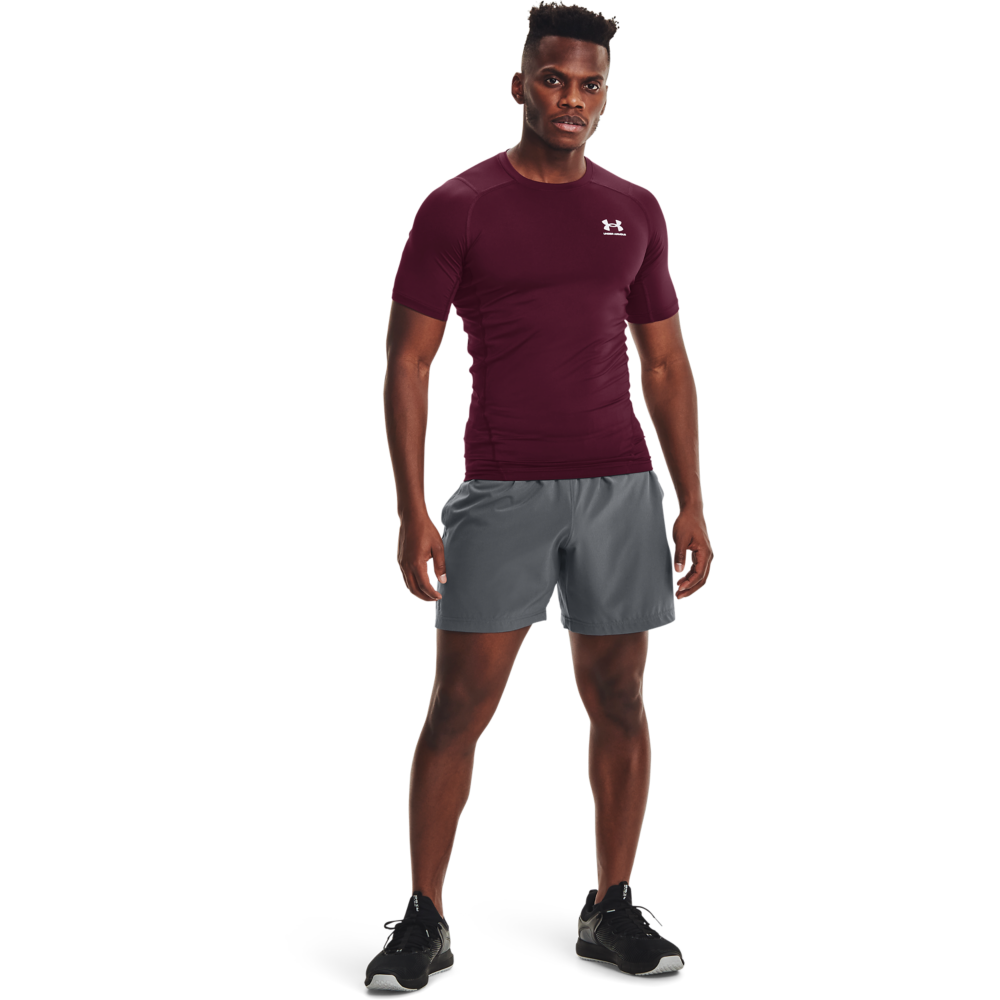 Under Armour Men's HeatGear Armour Short Sleeve Shirt - MAROON Thumbnail View 4