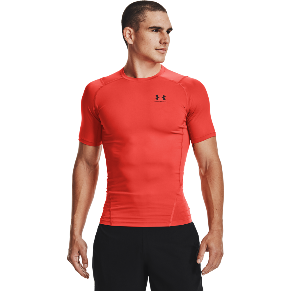 Under Armour Men's HeatGear Armour Short Sleeve Shirt - ORANGE Thumbnail View 1