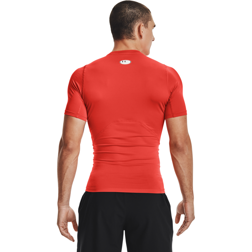 Under Armour Men's HeatGear Armour Short Sleeve Shirt - ORANGE Thumbnail View 2