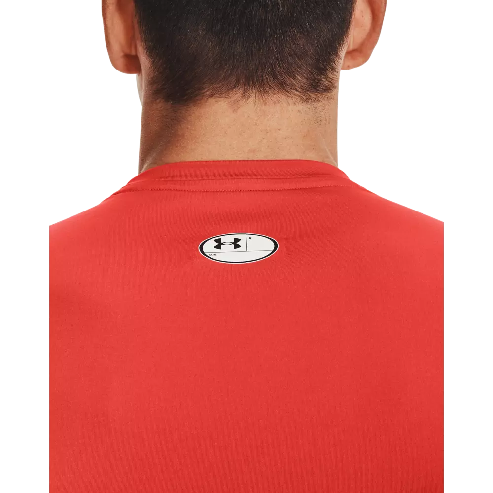 Under Armour Men's HeatGear Armour Short Sleeve Shirt - ORANGE