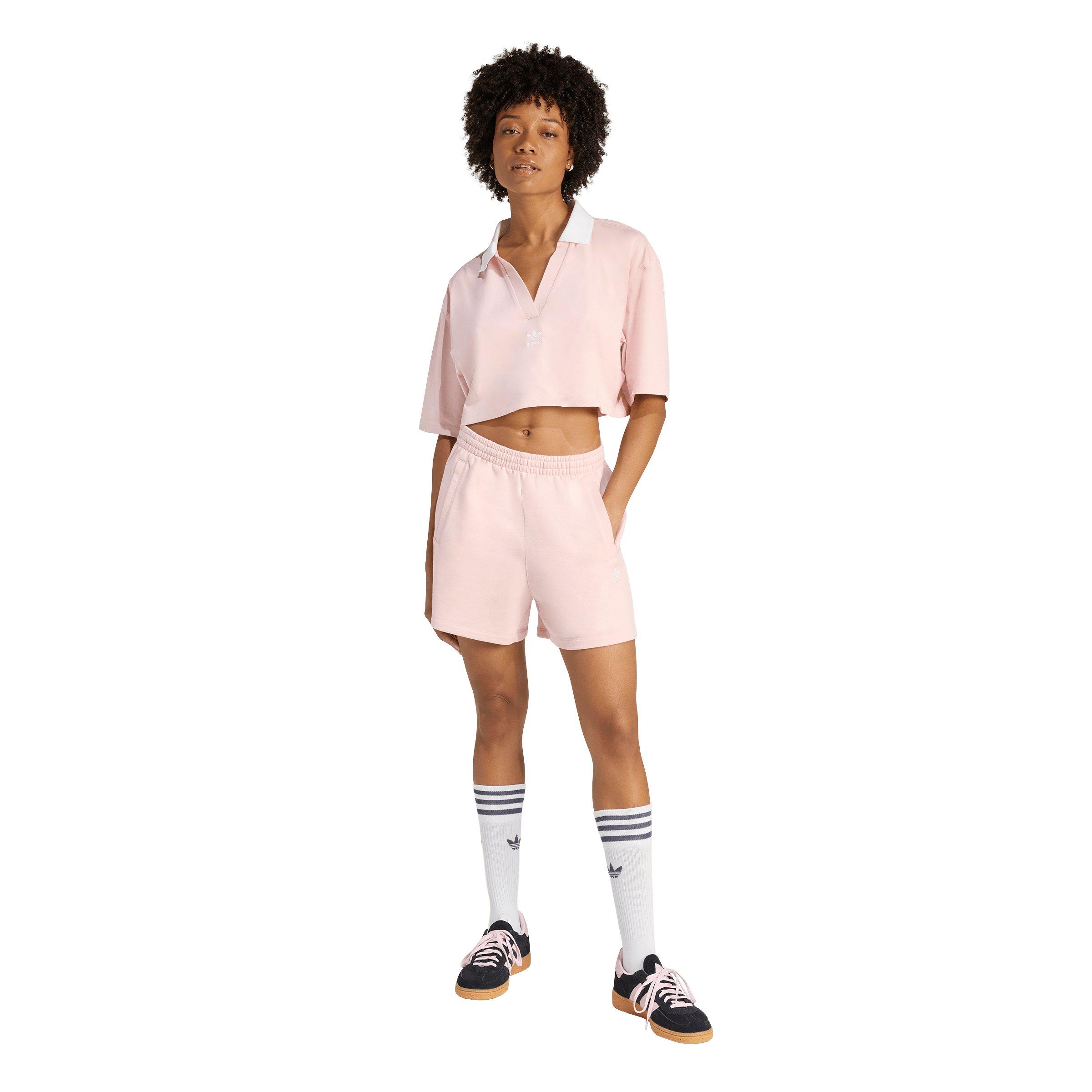 adidas Originals Women's Essentials French Terry Shorts - Pink - PINK Thumbnail View 5