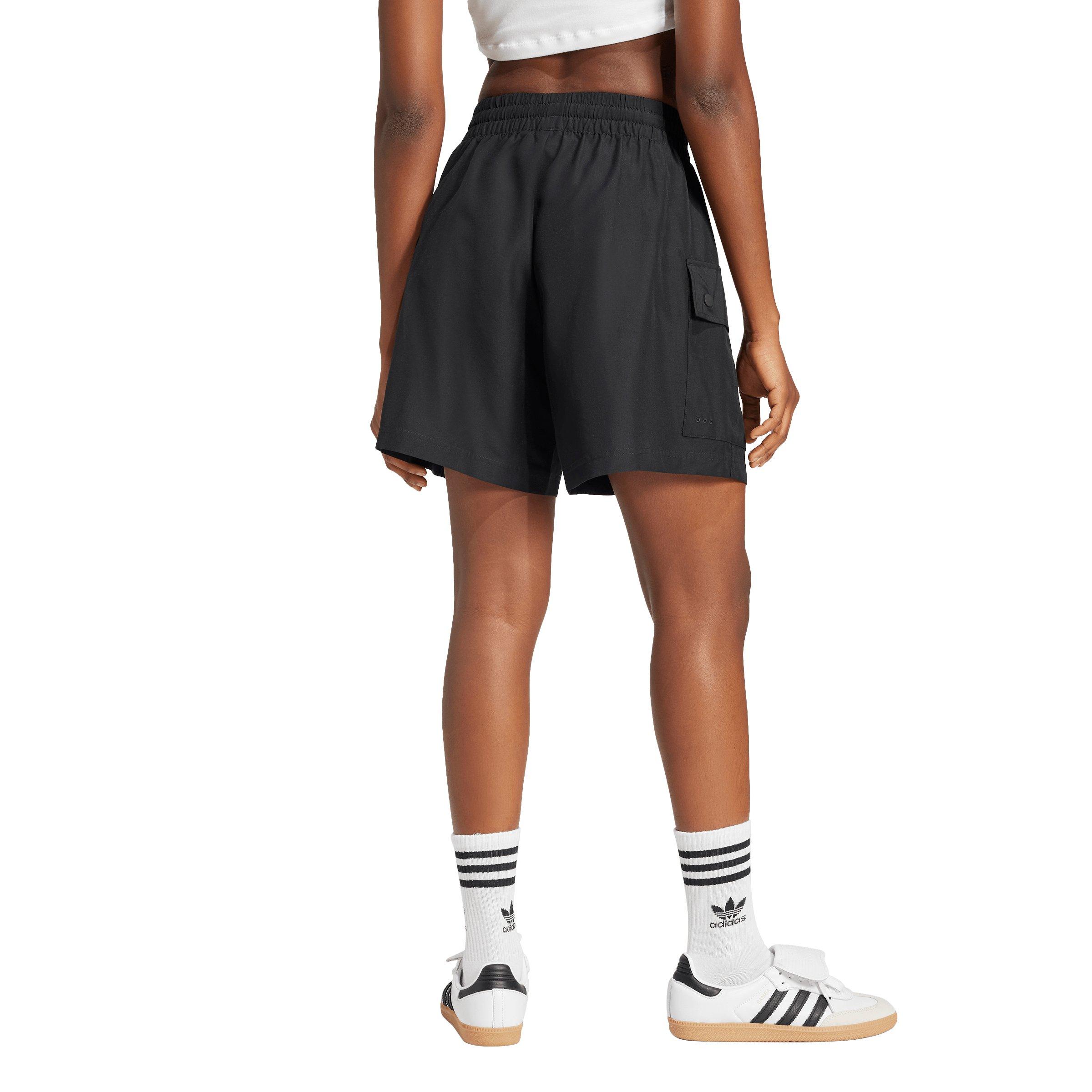 adidas Originals Women's Essentials Woven High-Waist Cargo Shorts-Black - BLACK Thumbnail View 2