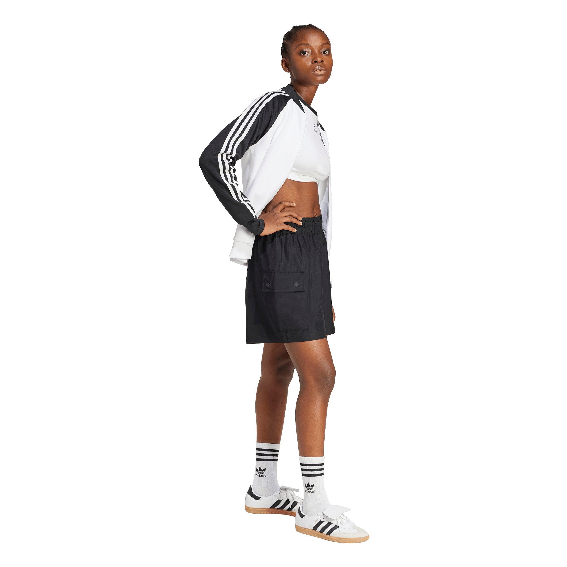 adidas Originals Women's Essentials Woven High-Waist Cargo Shorts-Black - BLACK Thumbnail View 5