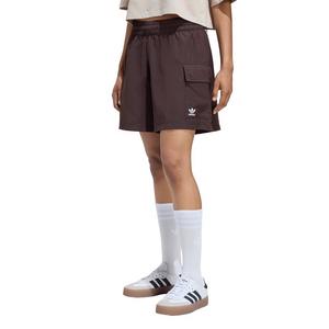 adidas Originals Women's Essentials Woven High-Waist Cargo Shorts-Brown